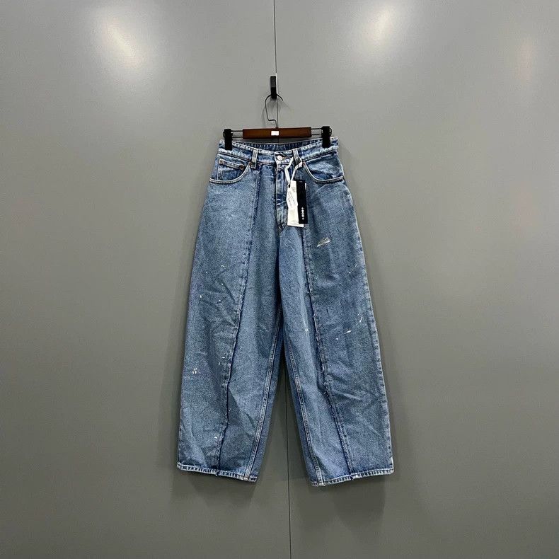 Maison Margiela Maison Margiela Blue high-waisted wide-leg jeans 2502-Nexta Size US 27 - 1 Thumbnail