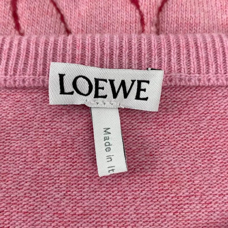 Loewe Loewe Pink logo jacquard full print wool round neck long s Size L / US 10 / IT 46 - 5 Thumbnail