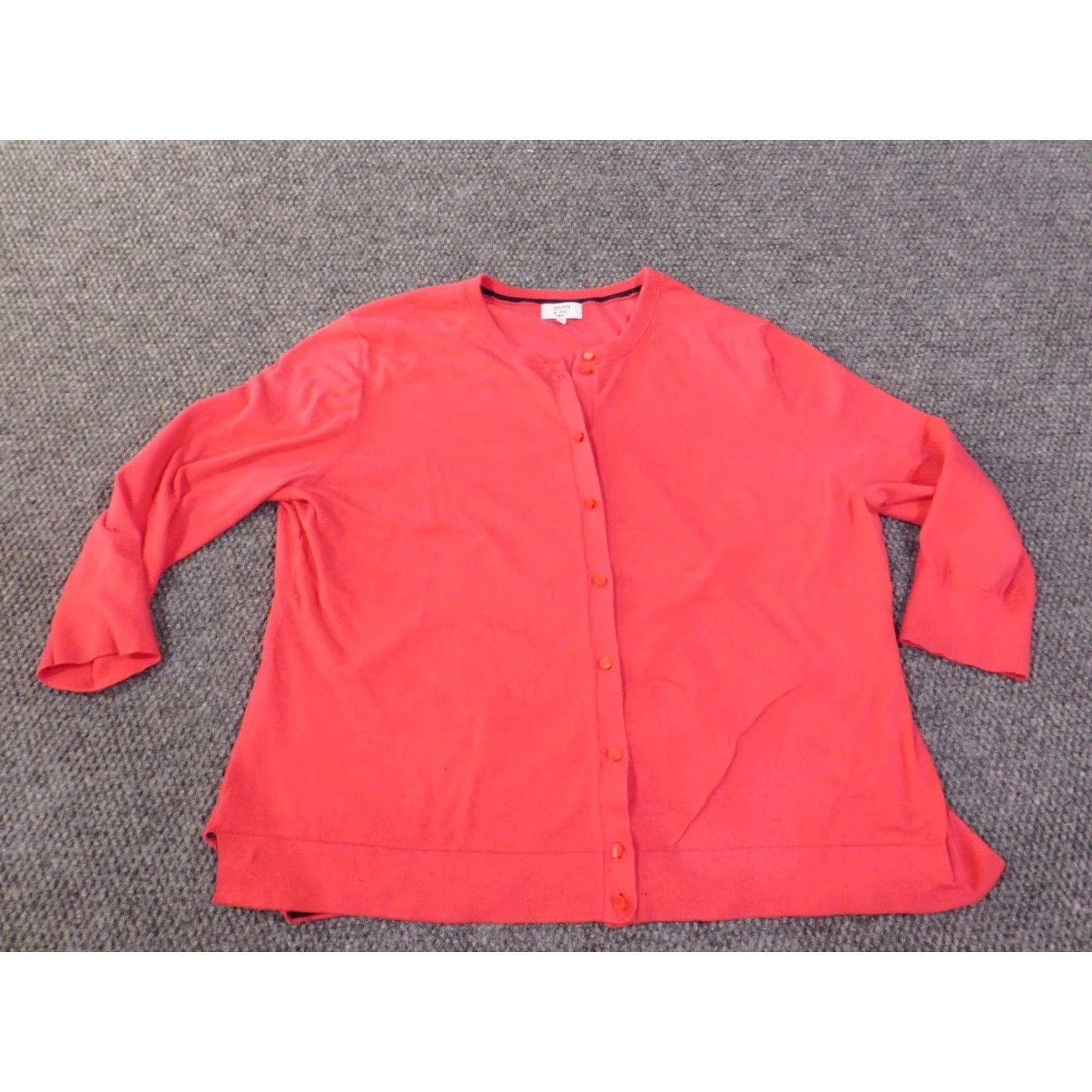 Vintage Crown & Ivy Sweater Cardigan Womens 2X Pink Cable-Knit Stretch Cotton Nylon Button Up Raglan Long Sleeve Plus Size Regular 2X Women Size XXL / US 16-18 / IT 52-54 - 2 Thumbnail