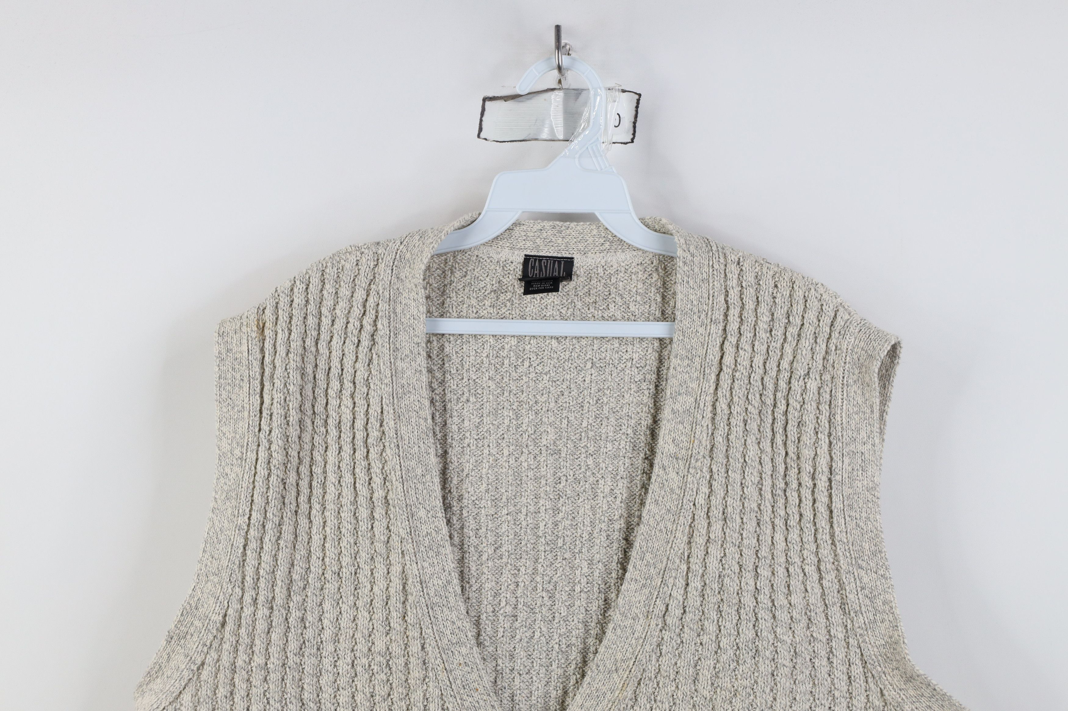 Vintage Vintage 90s Streetwear Cotton Ribbed Knit Sweater Vest USA Size US M / EU 48-50 / 2 - 2 Thumbnail