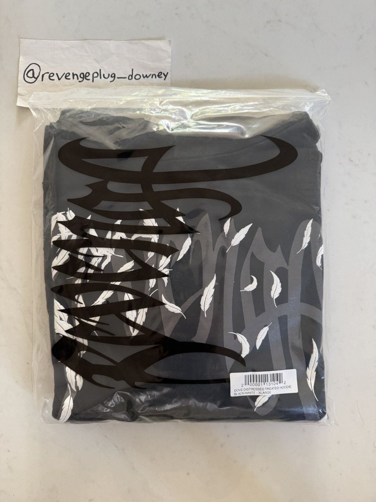 Revenge Revenge Dove Distressed Treated Hoodie Black/White Size US XL / EU 56 / 4 - 1 Thumbnail