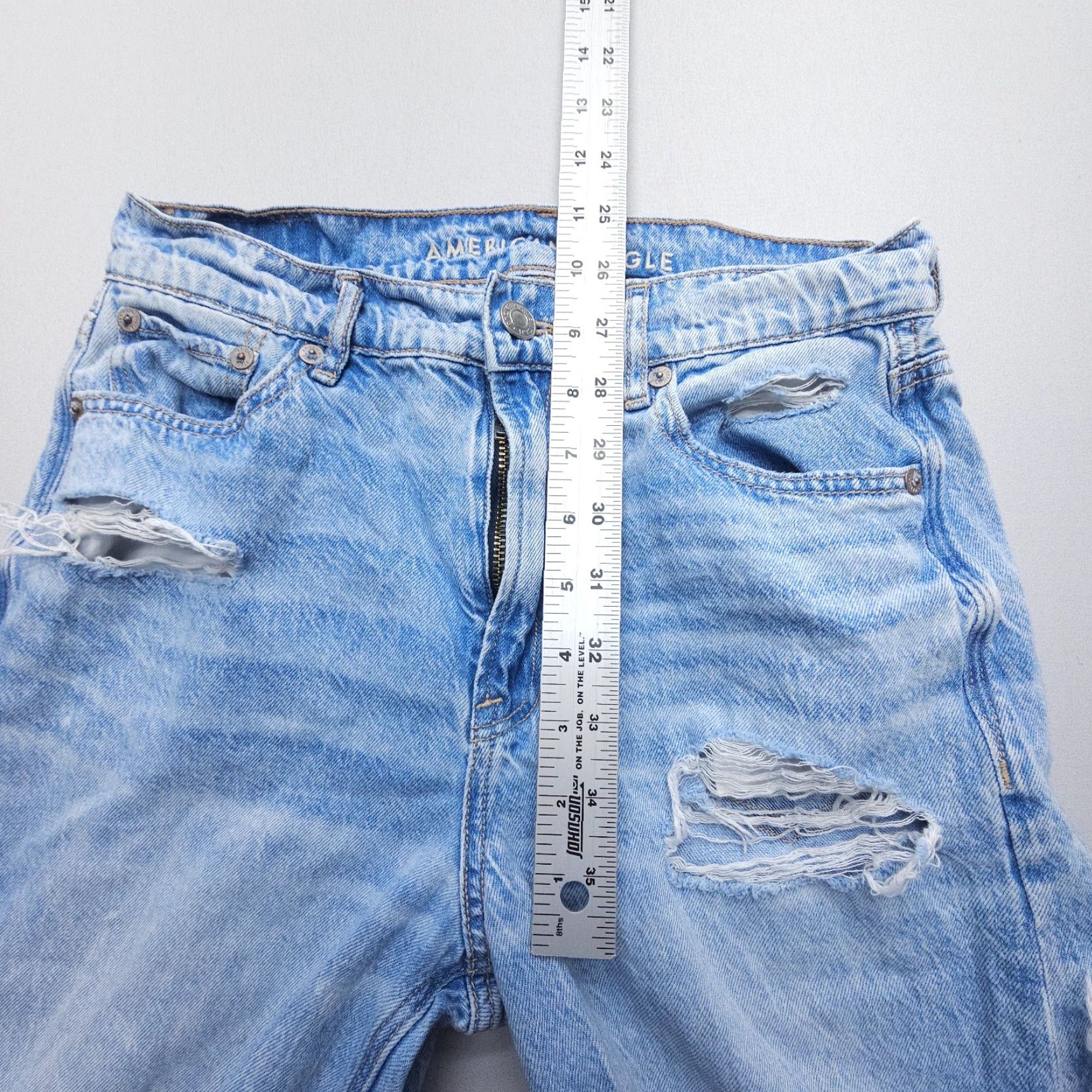 American Eagle Outfitters VINTAGE American Eagle Outfitters Jeans Wide-Leg 00 Womens Boho Denim Baggy High Rise 5-Pocket Blue Size 24" / US 00 / IT 34 - 7 Thumbnail