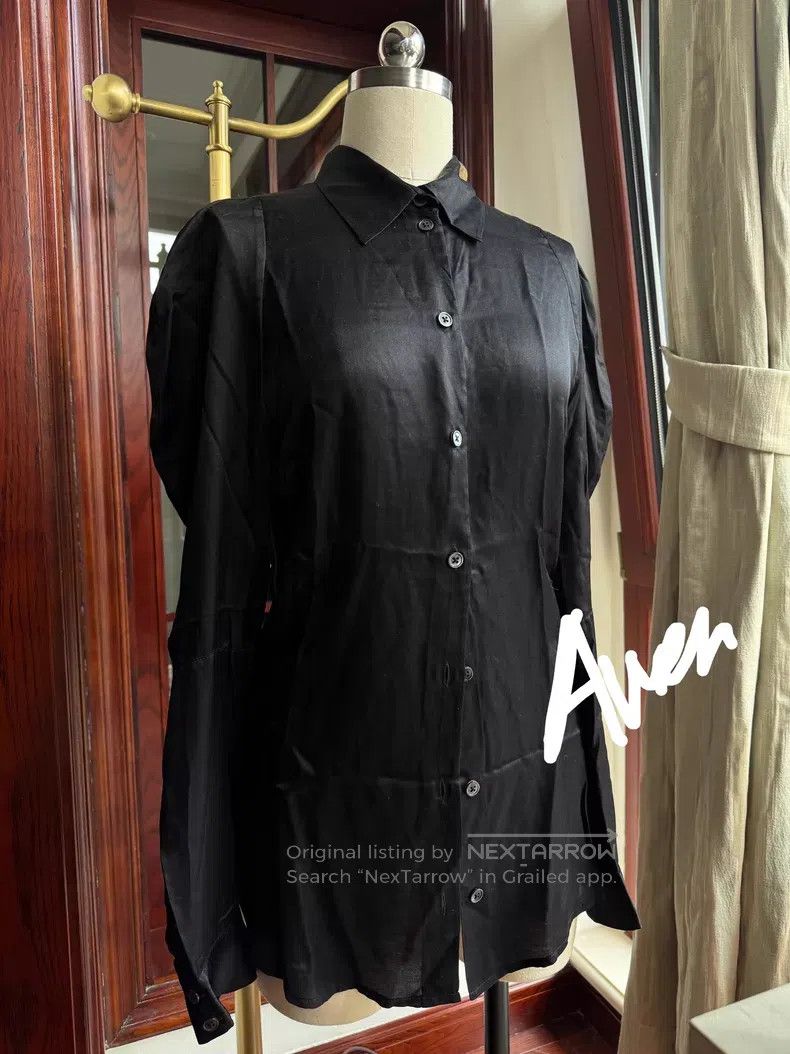 Ann Demeulemeester Ann Demeulemeester Vintage Black Satin Shirt Size XS / US 0-2 / IT 36-38 - 1 Thumbnail
