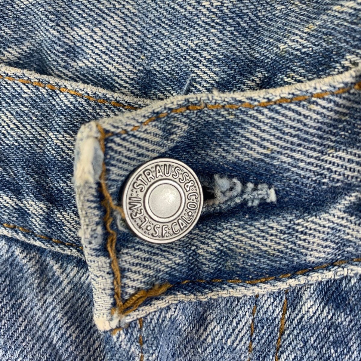 Levi's × Vintage Vintage LEVI’S lot501 distressed custom patchwork blue jeans Size US 32 / EU 48 - 5 Thumbnail