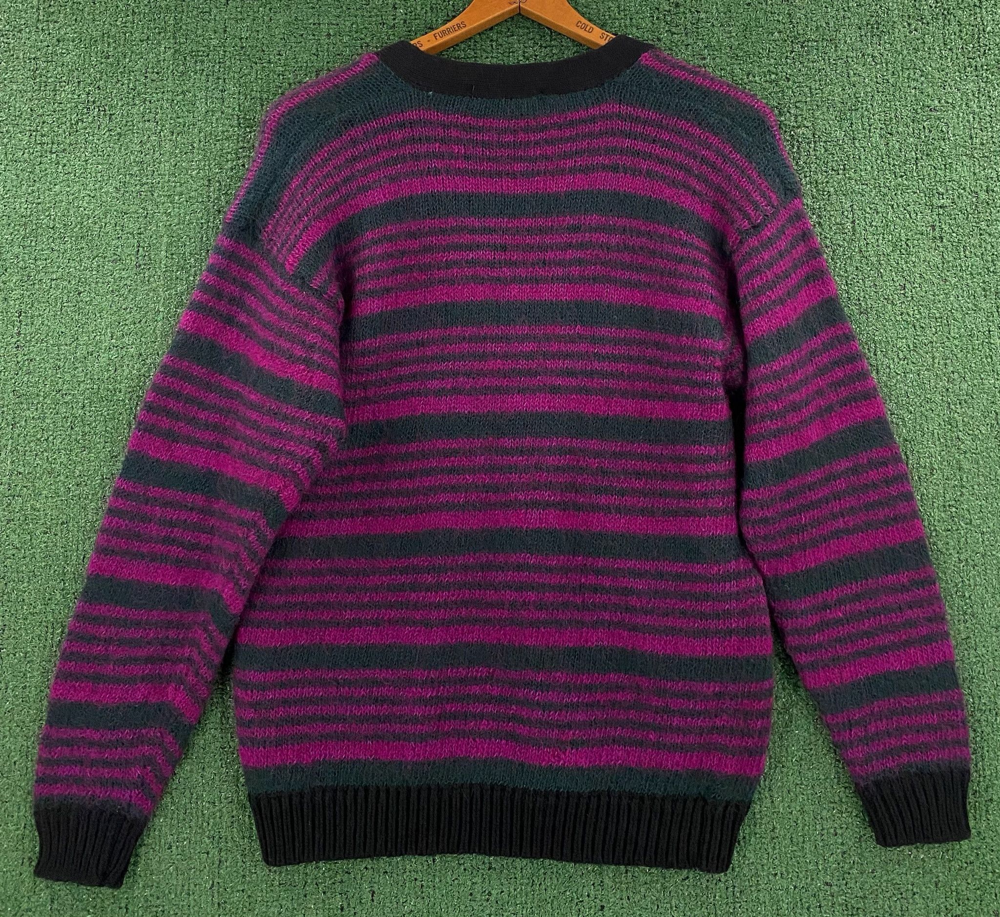 Vintage 80’s Wool Alpaca Blend Striped Cardigan Sweater Small Size S / US 4 / IT 40 - 5 Thumbnail