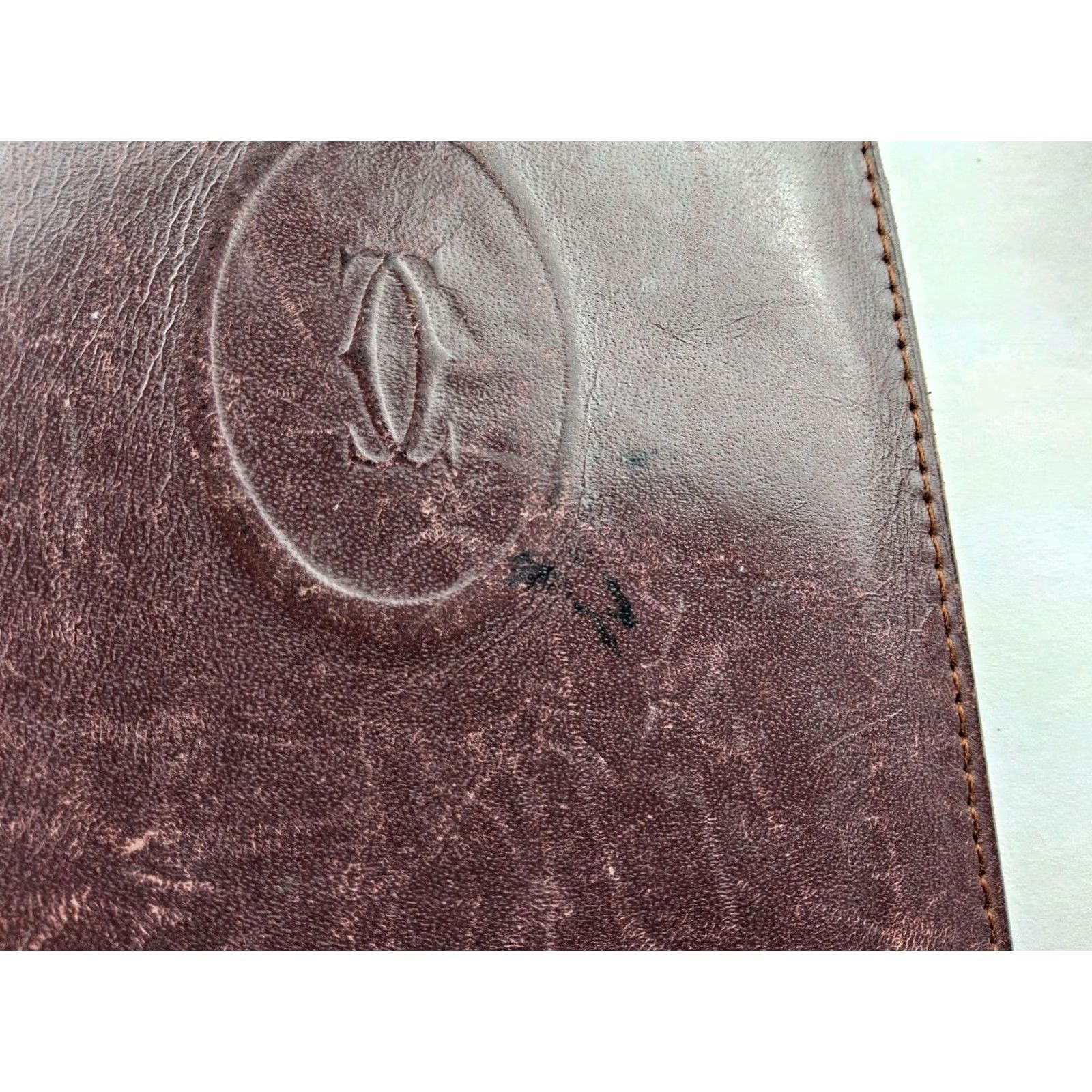 Cartier Cartier Wallet Burgundy Leather Folding Full Size Long Wallet Women Size ONE SIZE - 3 Thumbnail