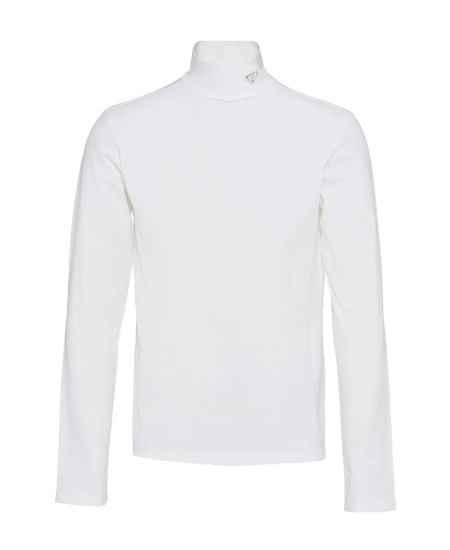 Prada Prada white technical nylon logo turtleneck jersey L | Grailed 