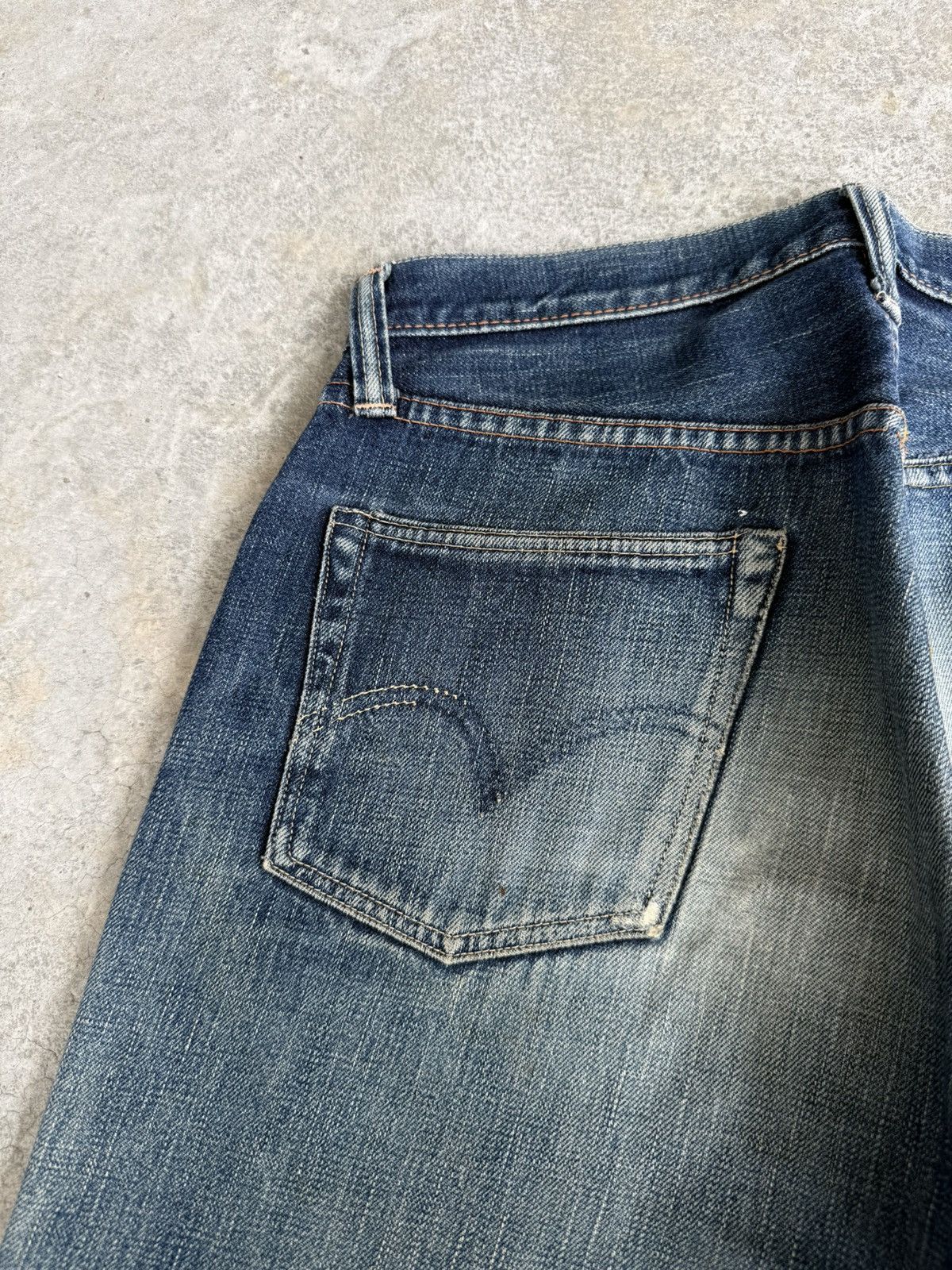 Full Count & Co. Vintage Fullcount 0105 Distressed Jeans Selvedge Denim Size US 30 / EU 46 - 15 Thumbnail