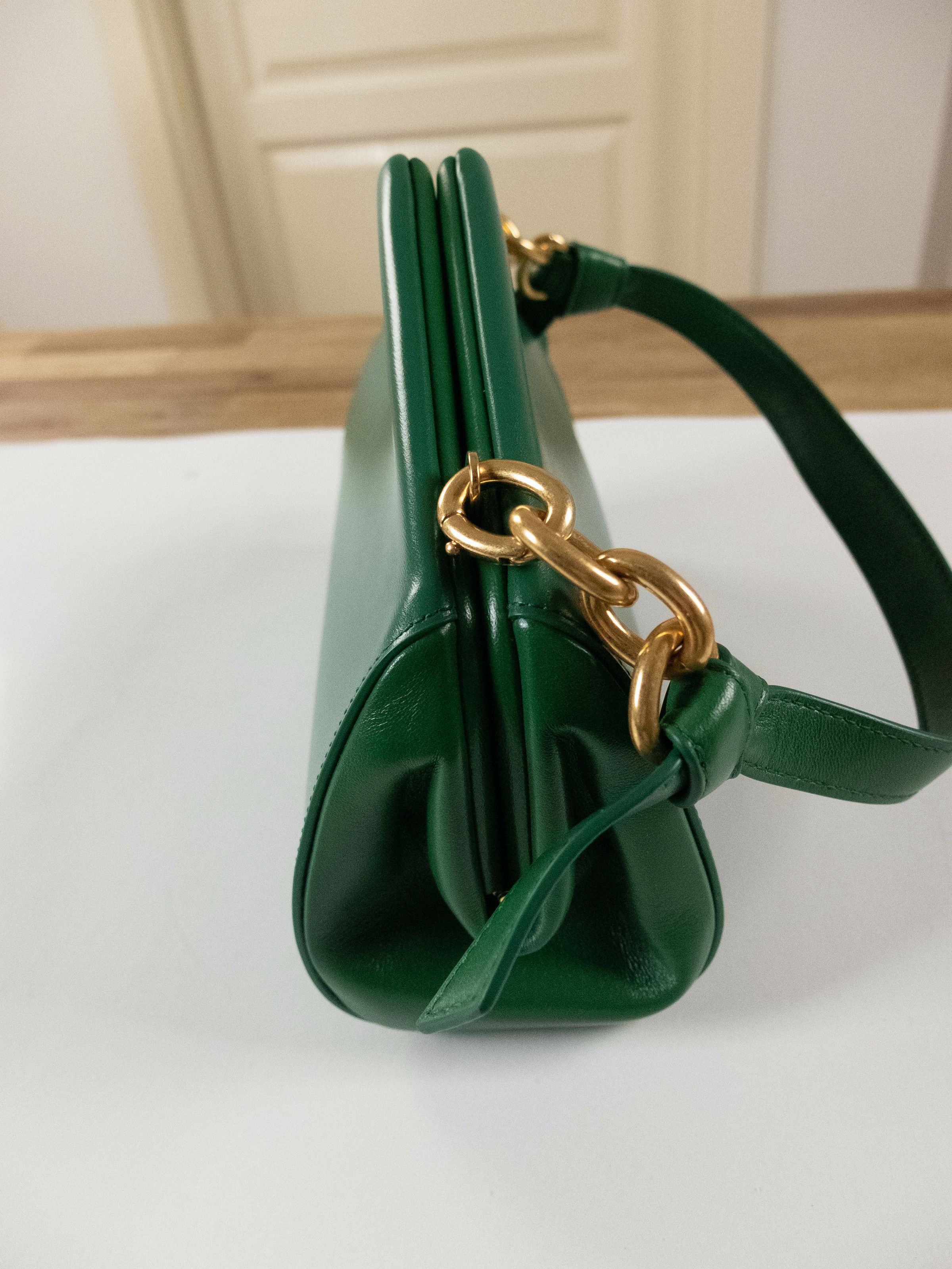 Bottega Veneta BOTTEGA VENETA Tip green leather chain shoulder bag clutch Size ONE SIZE - 9 Thumbnail
