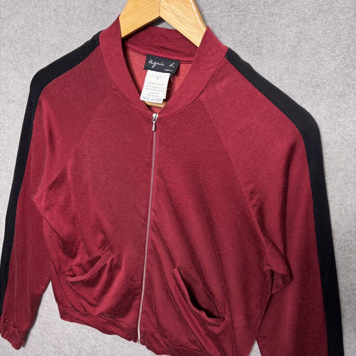 agnes b. agnes b. Side Stripe Viscose - Rayon Cropped Track Jacket Size US S / EU 44-46 / 1 - 2 Thumbnail