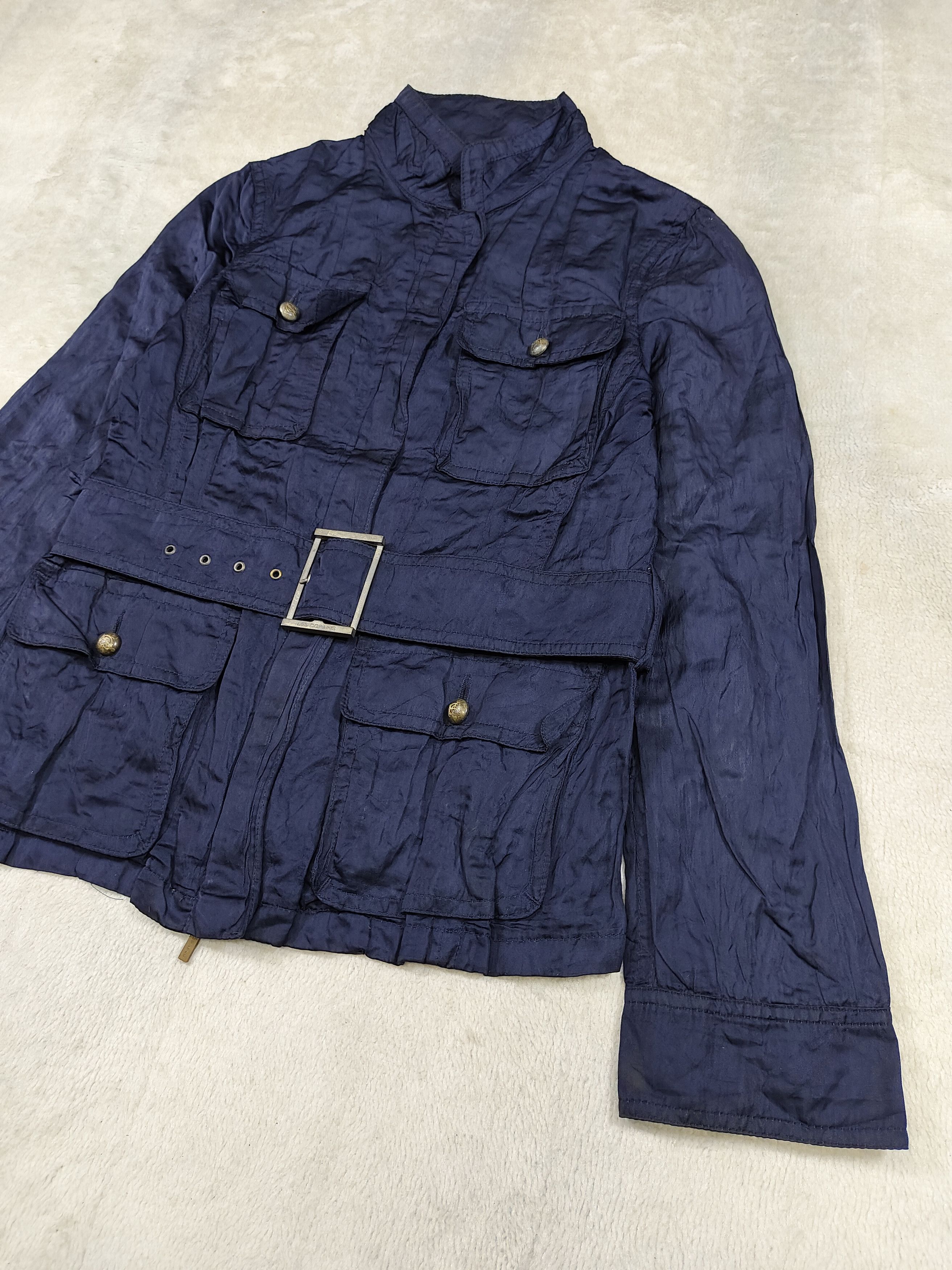 Les Copains 90s Les Copains 🇮🇹 Crinkle Belted Military Field Jacket Size M / US 6-8 / IT 42-44 - 2 Thumbnail