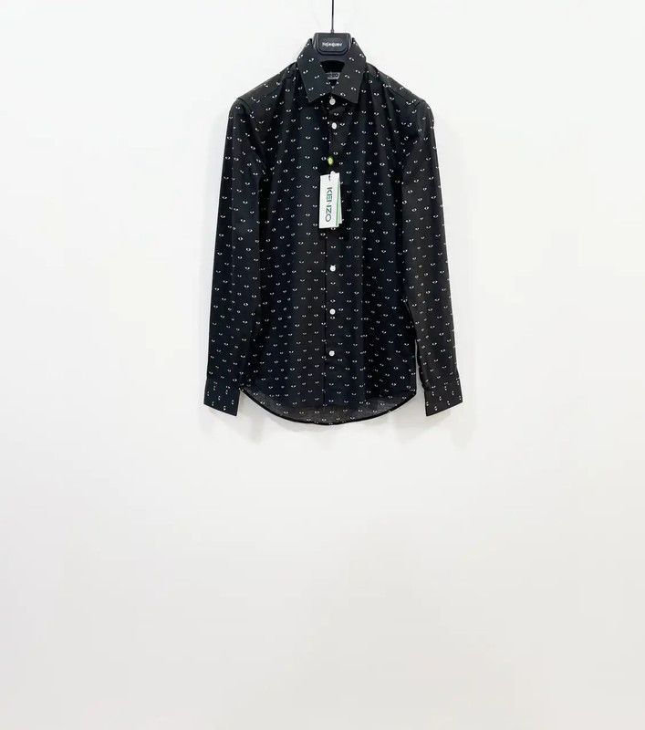 Kenzo KENZO Black Long Sleeve Shirt for Men 0089 Size US S / EU 44-46 / 1 - 1 Thumbnail