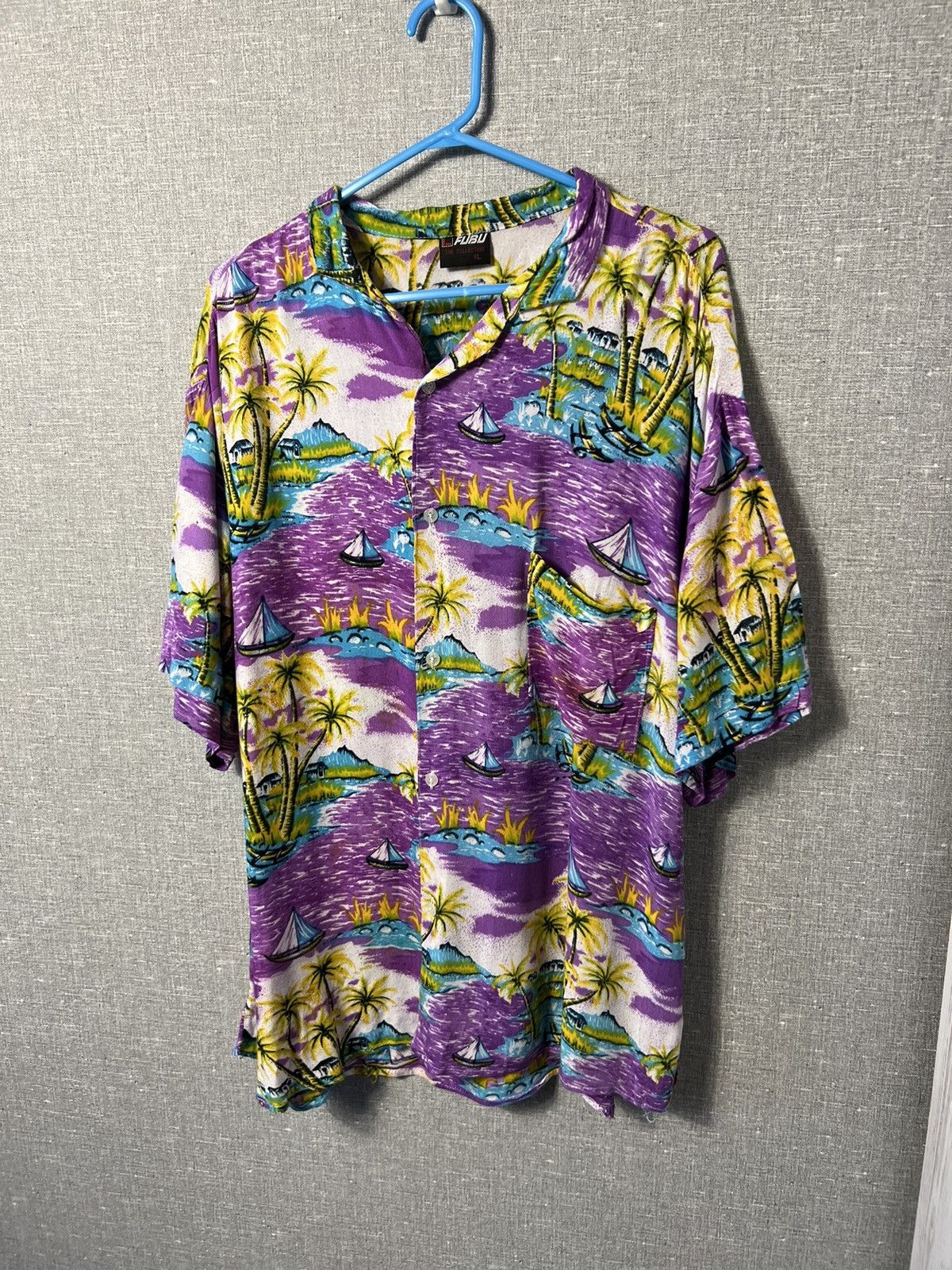 Fubu × Vintage Rare FUBU All Over Printed Hawaiian Button Shirt 100% Rayon Size US XL / EU 56 / 4 - 1 Thumbnail
