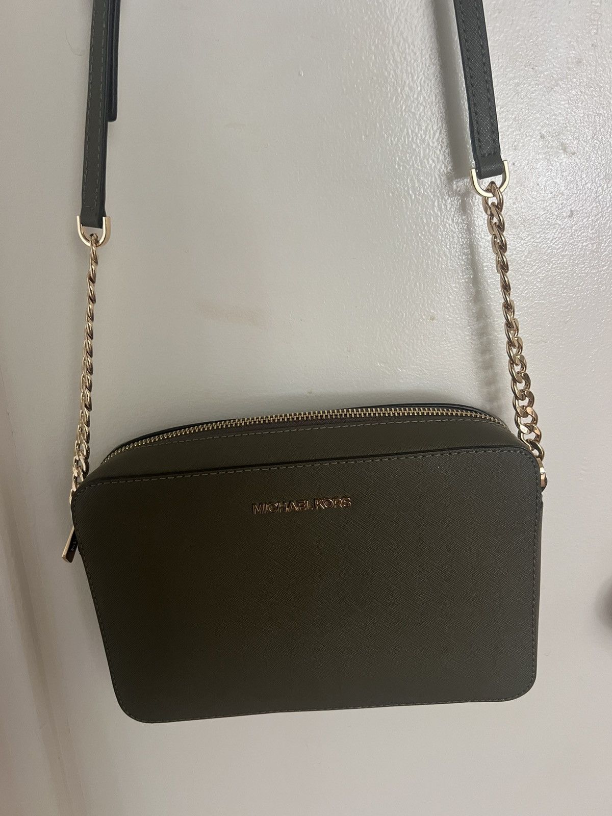 Michael Kors Michael Kors Olive Green Crossbody Bag Saffiano Leather Size ONE SIZE - 1 Thumbnail