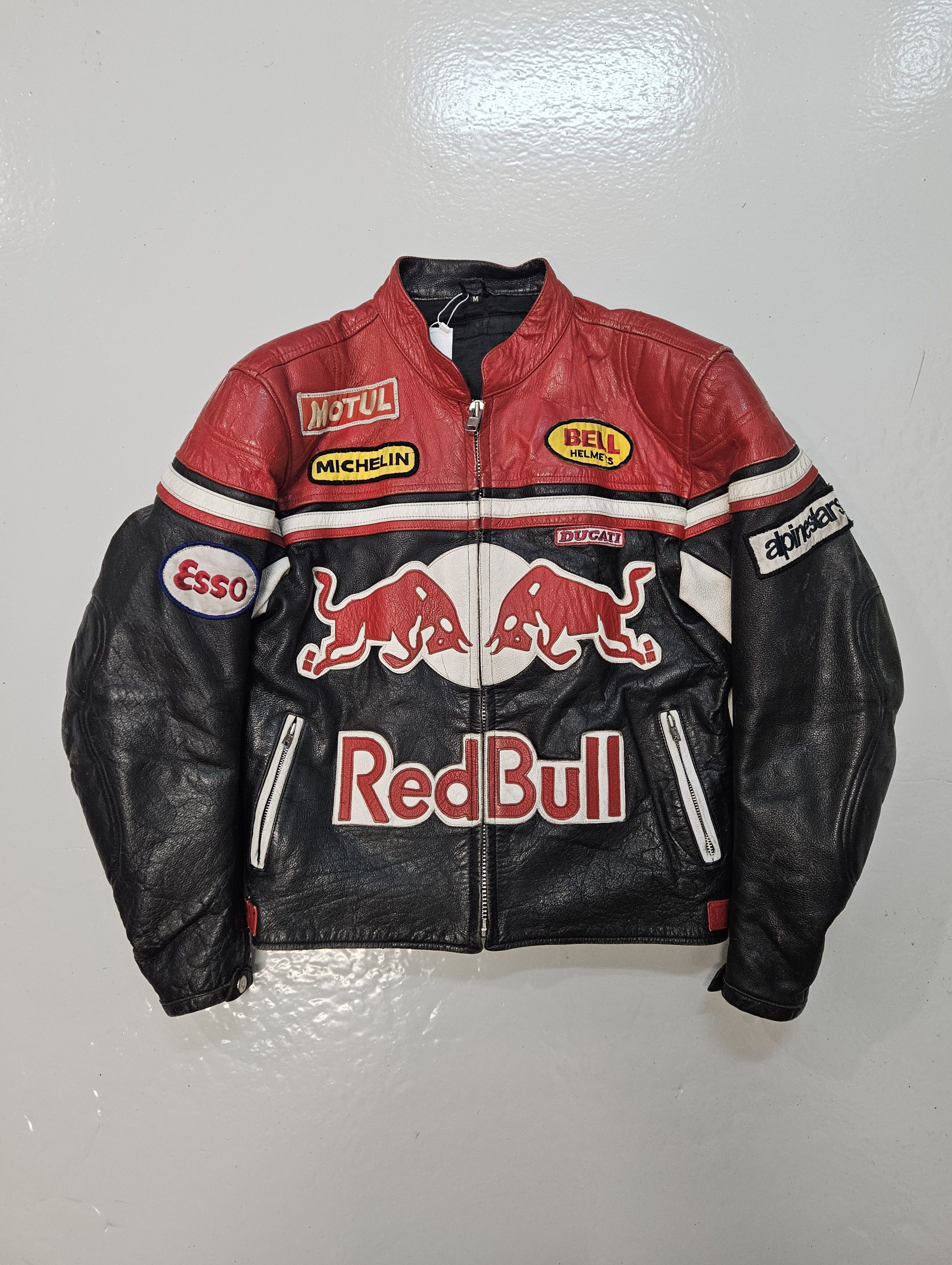 Red Bull Red Bull Leather Racing Jacket Blue/Red/White | Grailed