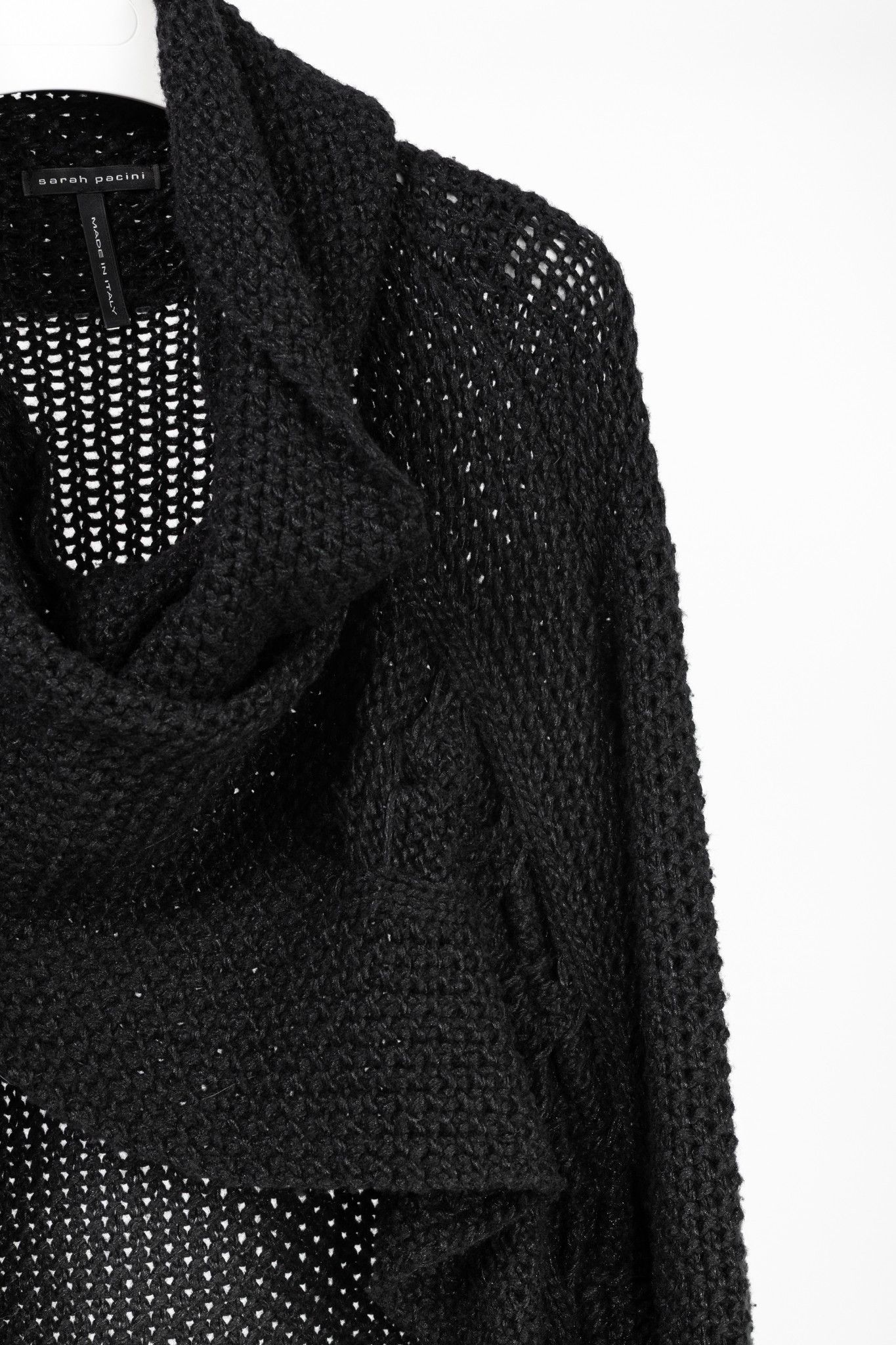 Sarah Pacini Sarah Pacini Wool-Blend Cable-Knit Crossover Cowl Sweater Size ONE SIZE - 5 Thumbnail