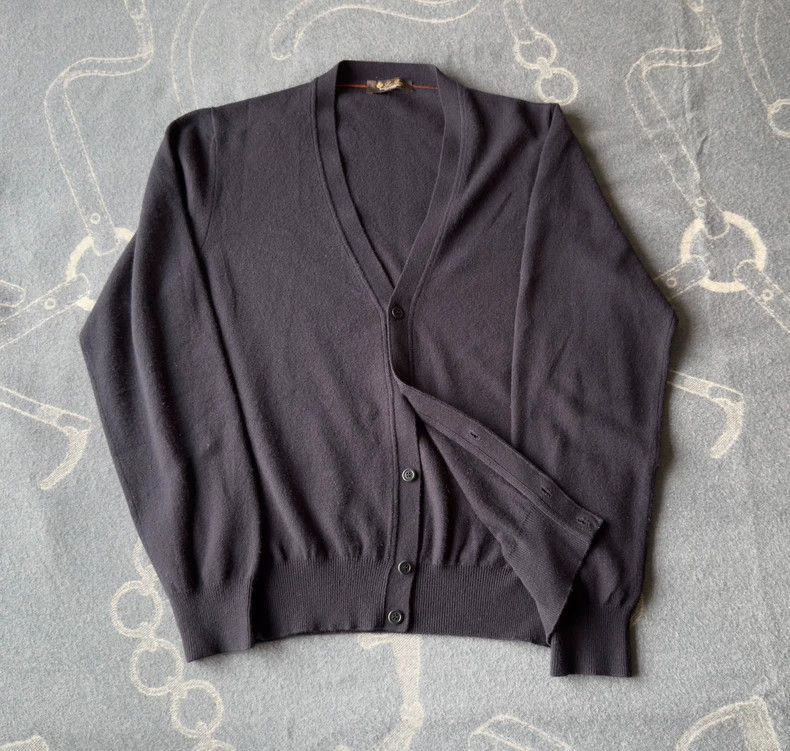 Loro Piana LORO PIANA Black goat cashmere cardigan Size US XL / EU 56 / 4 - 1 Thumbnail