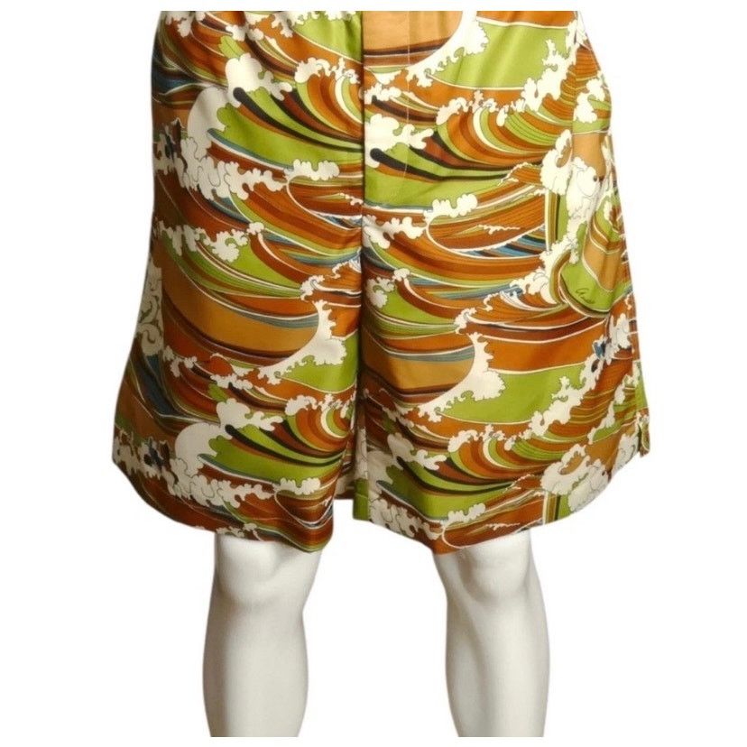 Gucci Gucci Green & Brown Wave-Print Swim Board Shorts Sz 54/XXL Size US 38 / EU 54 - 4 Thumbnail