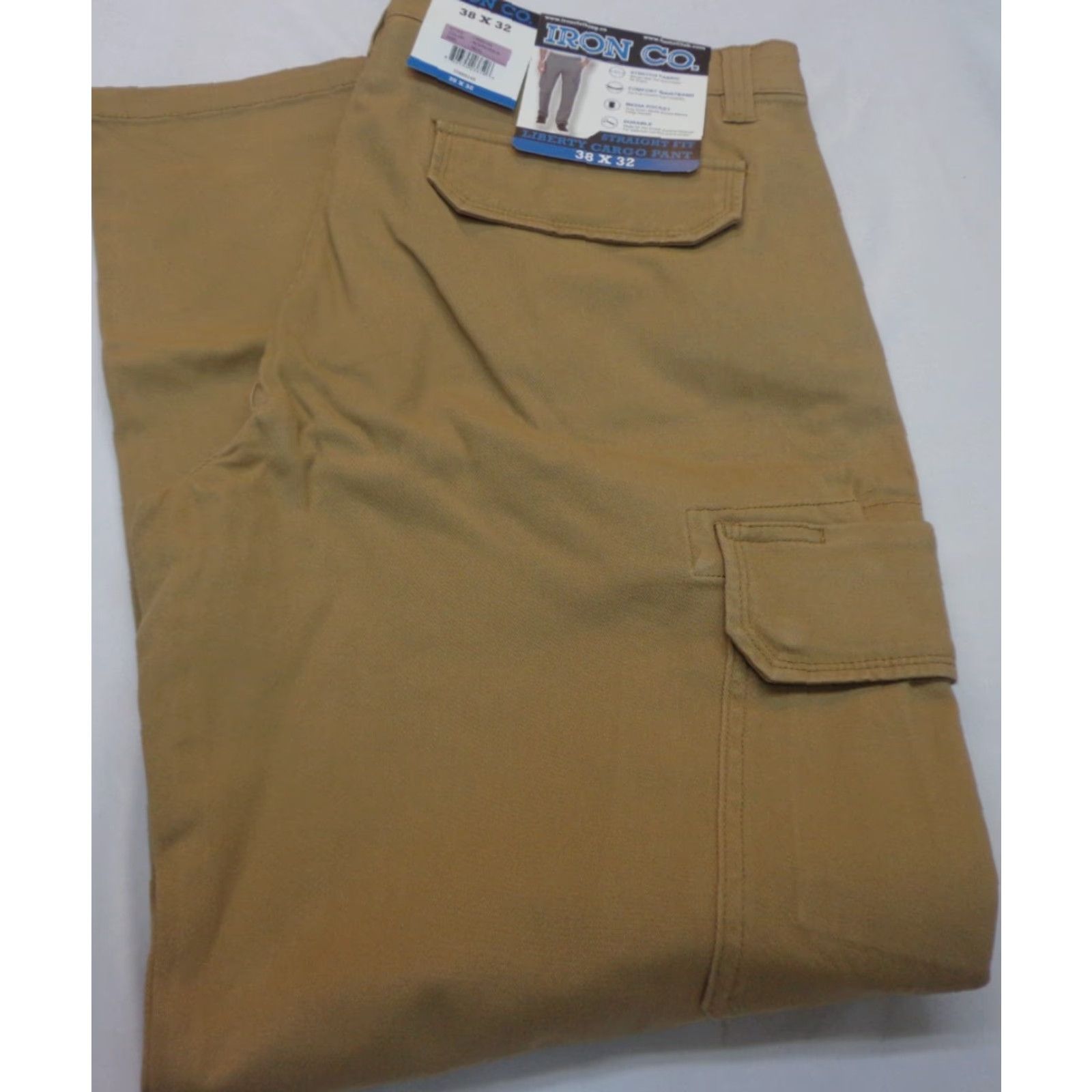 Vintage IRON Co. Liberty Cargo Pants Cargo Pant 38x32 Men Beige 98% Cotton/2% Spandex Stretch Straight 32in Boardwalk Khaki Size US 38 / EU 54 - 2 Thumbnail