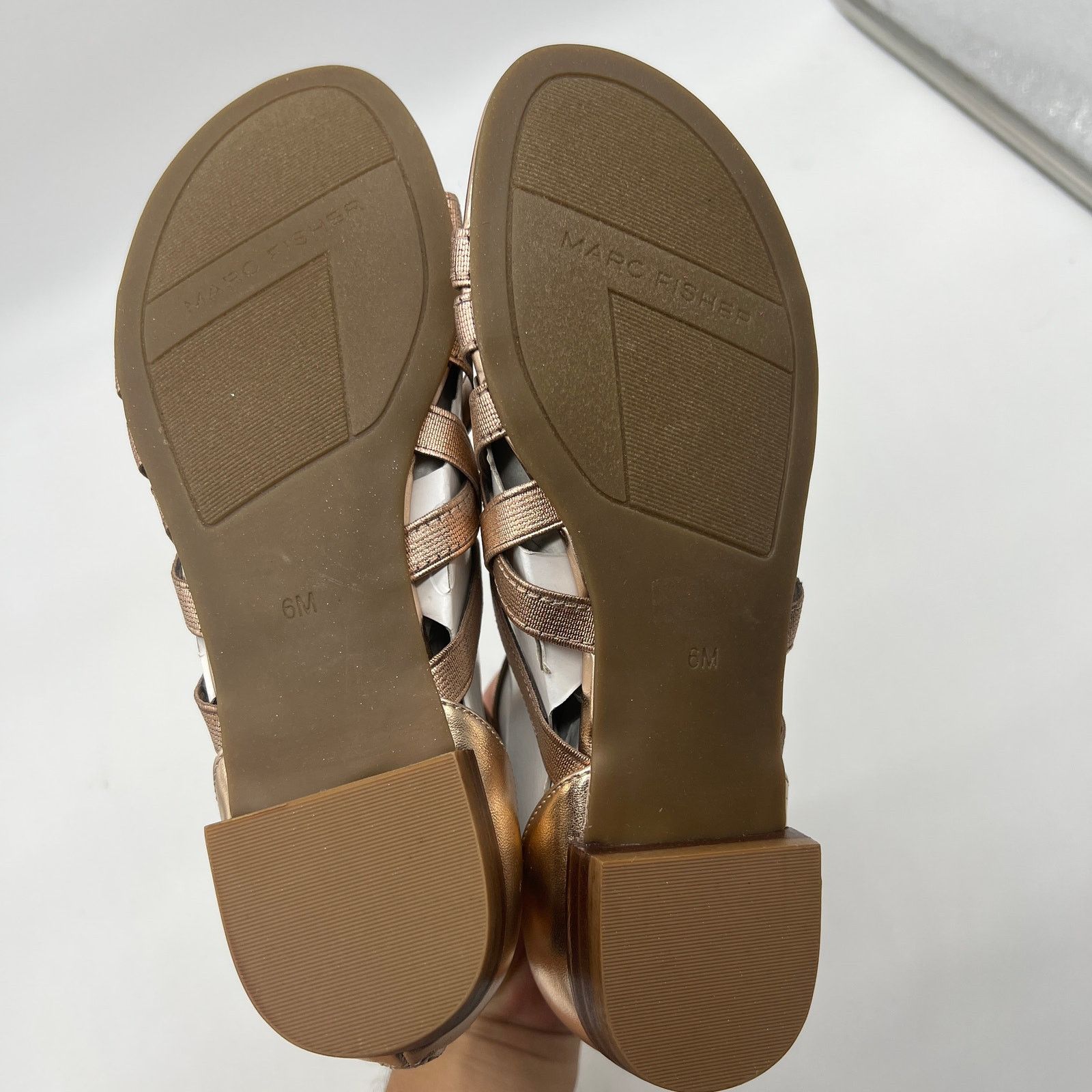 Other Marc Fisher Cross Weave Stretch Sandals Size 6 M Rose Gold Size US 6 / IT 36 - 4 Thumbnail