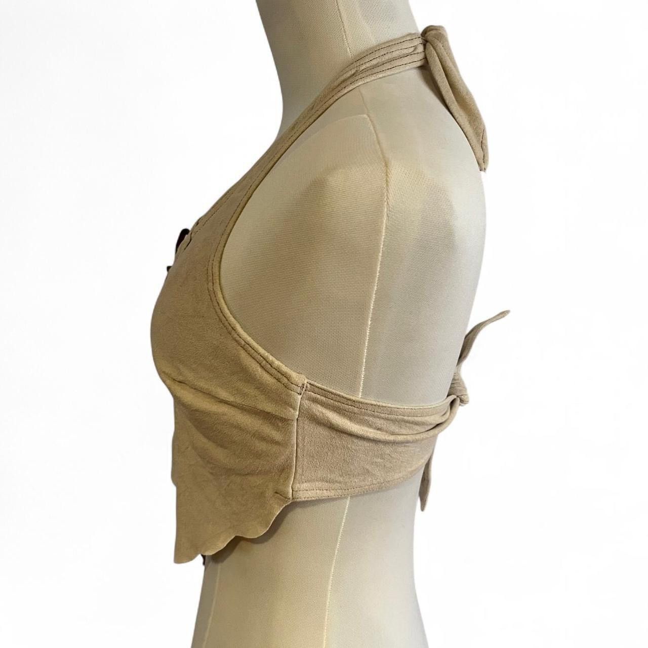 Japanese Brand Vintage y2k suede lace-up halter open back top Size S / US 4 / IT 40 - 3 Thumbnail