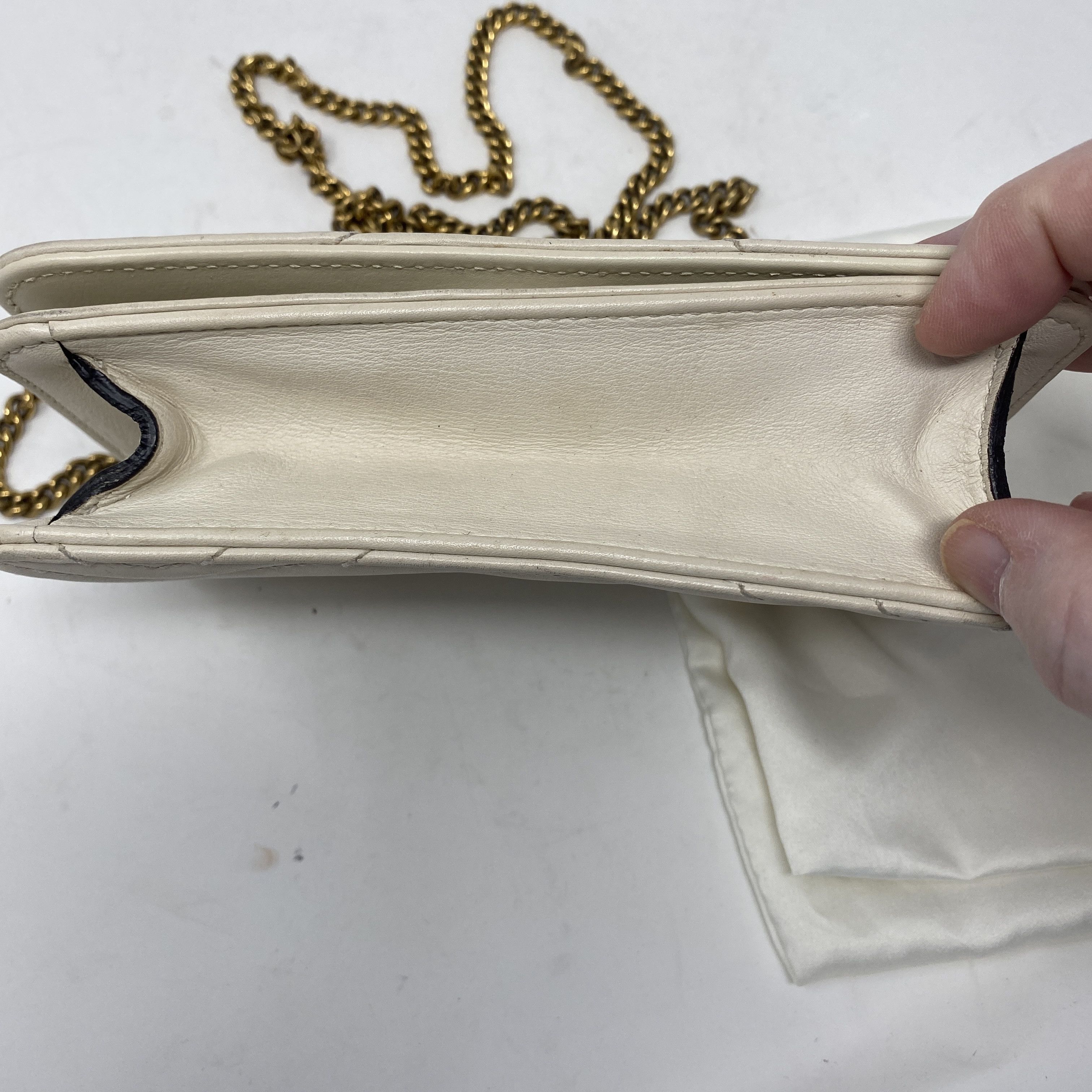 Gucci Gucci Calfskin Matelasse GG Marmot Mini Bag Cream Size ONE SIZE - 2 Thumbnail