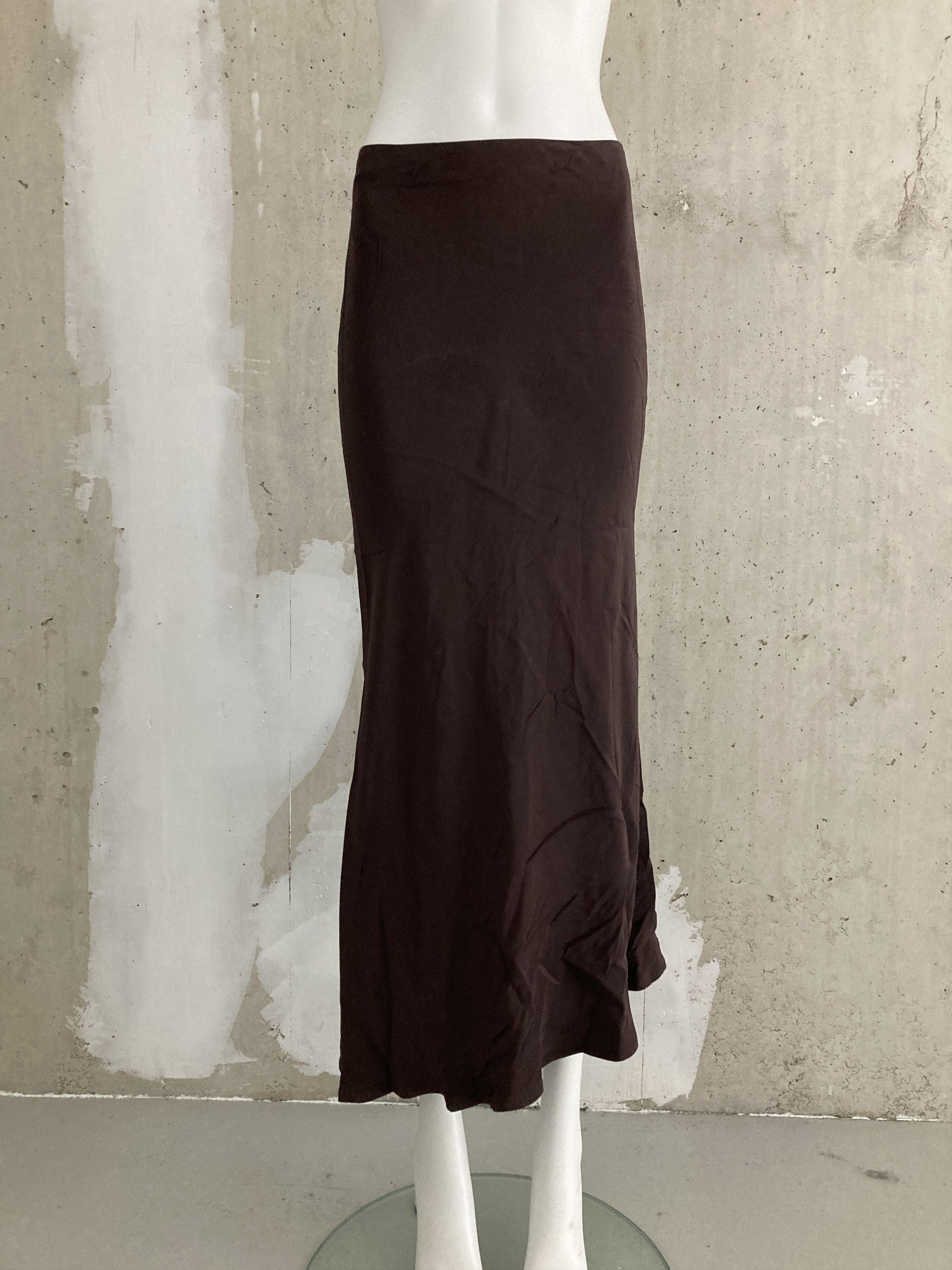 image of Ann Demeulemeester 90's Asymmetric Maxi Skirt in Brown, Women's (Size 26)