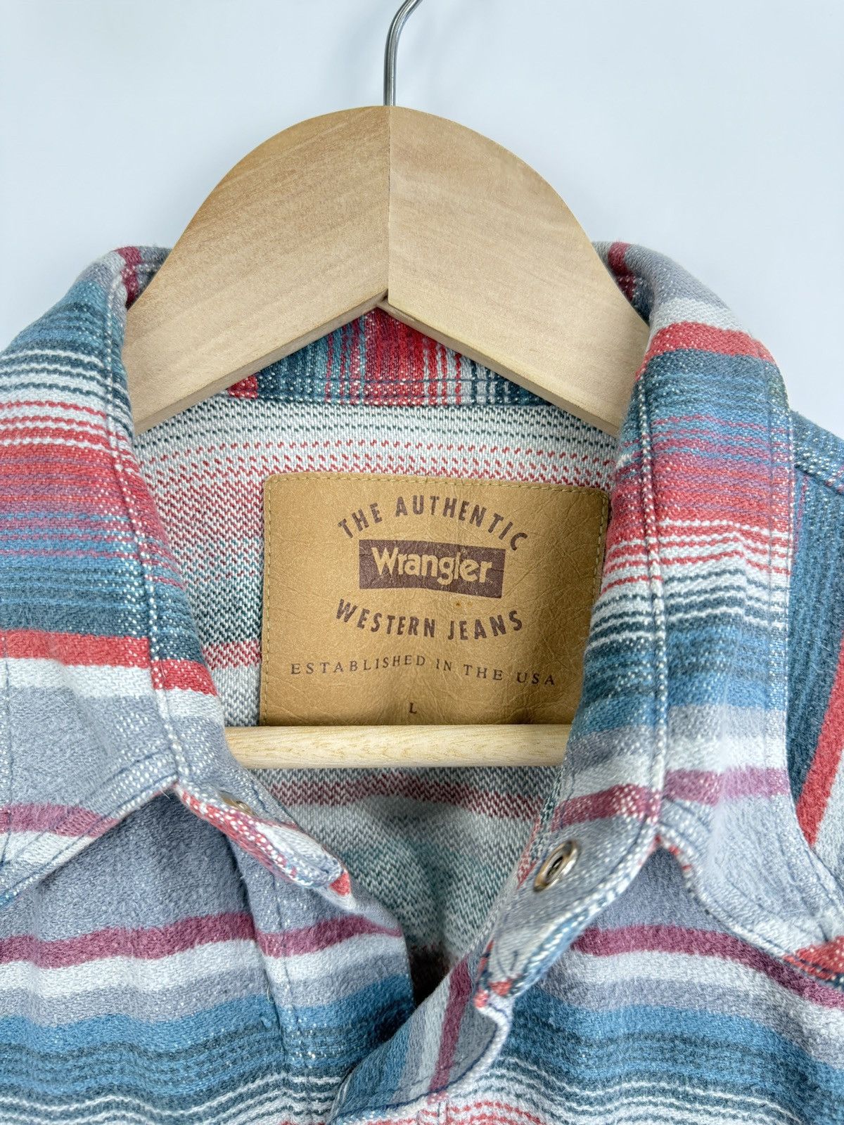 Wrangler 🇺🇸 Vintage 90s Wrangler Western Shirt Made in USA Rare Retro Size US L / EU 52-54 / 3 - 5 Thumbnail