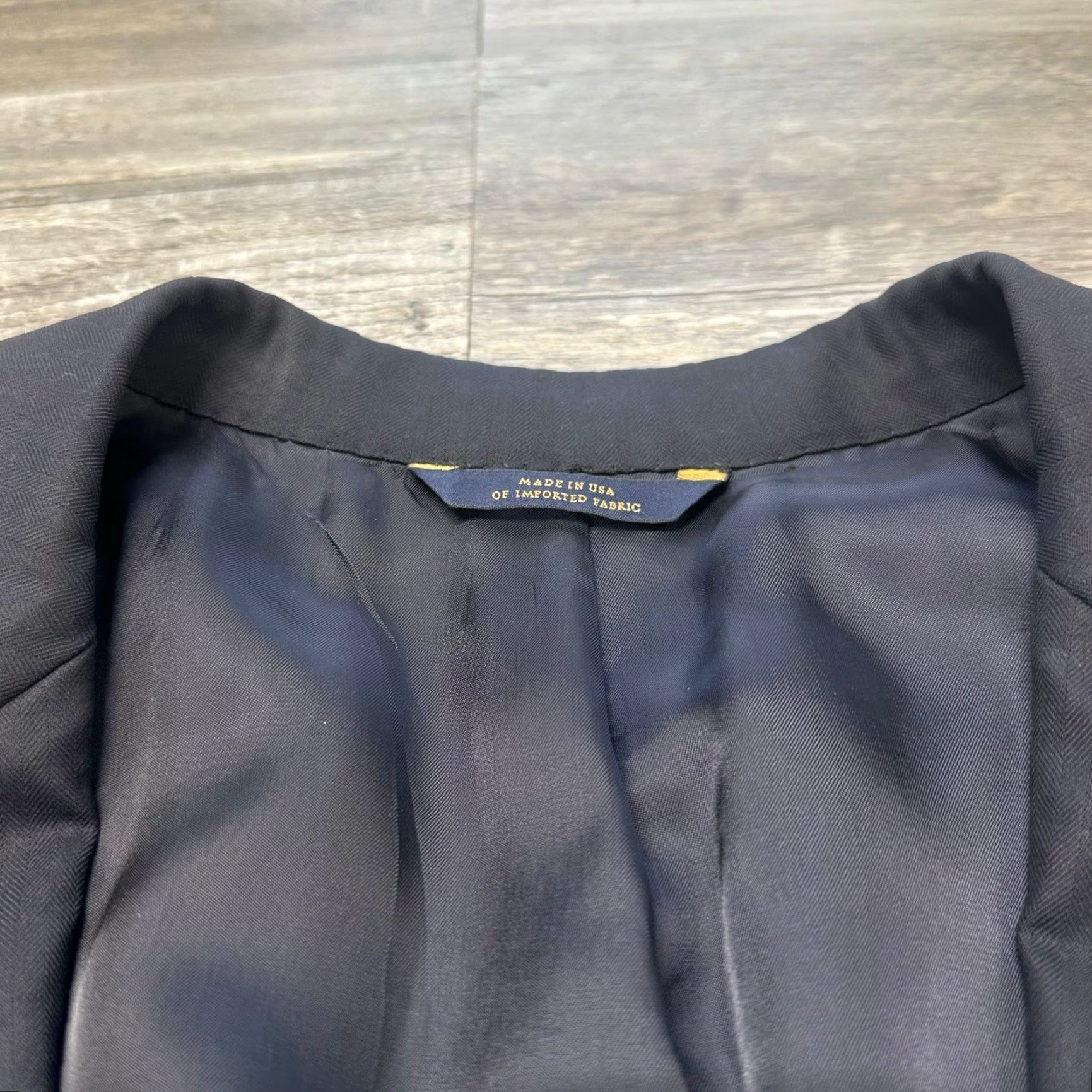 Brooks Brothers VINTAGE Brooks Brothers Navy Blue Mens 46L 2 Button Wool Blazer Sport Coat USA Made Size 46R - 7 Thumbnail