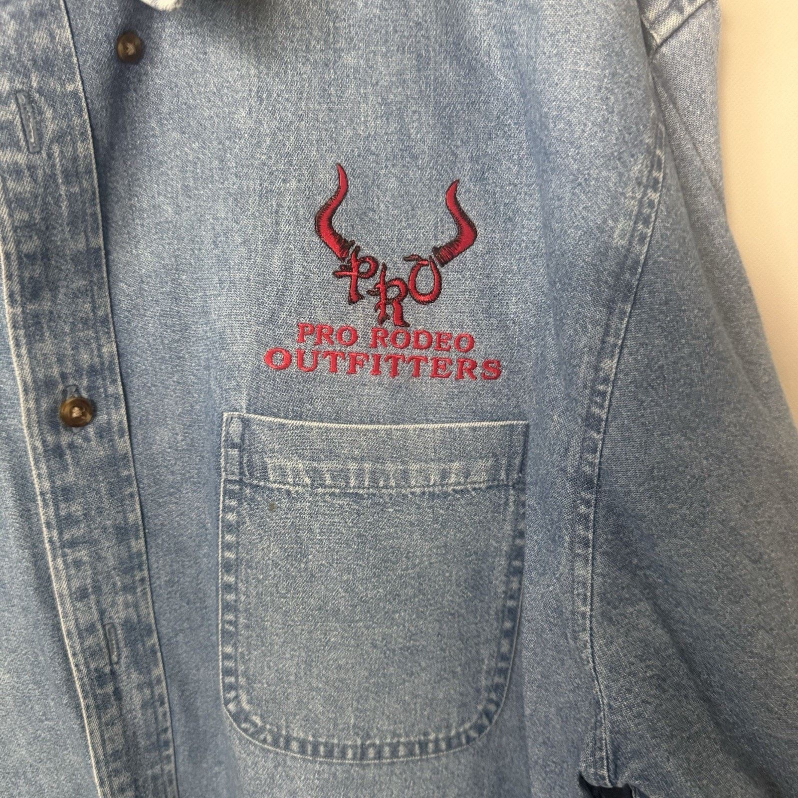 Other Consensus Denim Shirt Blue Embroidered Work Western Starched Size US L / EU 52-54 / 3 - 4 Thumbnail