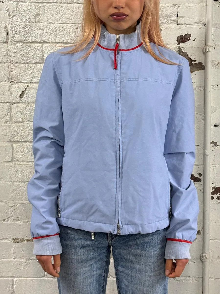 Prada 2000s Prada Light Blue Nylon Sport Racer Jacket Size M / US 6-8 / IT 42-44 - 1 Thumbnail