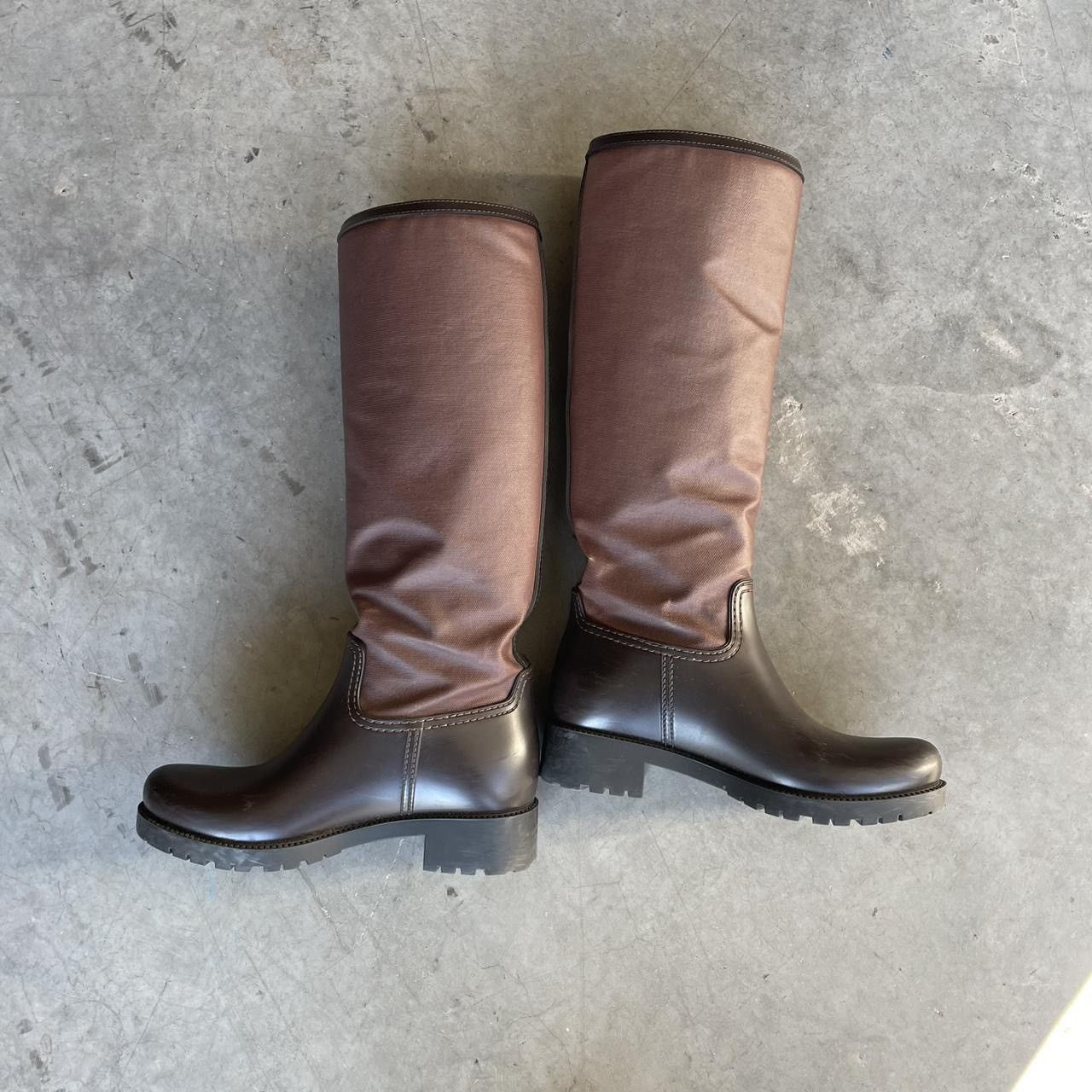 margiela mm6 two toned knee high boots