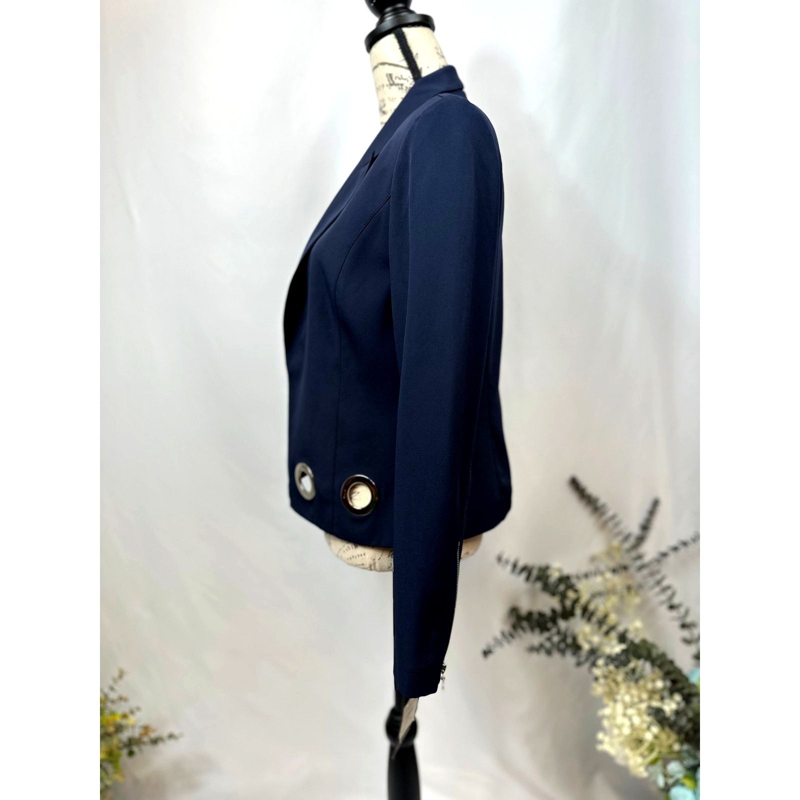 Other Vex Colley Blazer Silver-tone Grommet Details Navy 8 Size M / US 6-8 / IT 42-44 - 9 Thumbnail