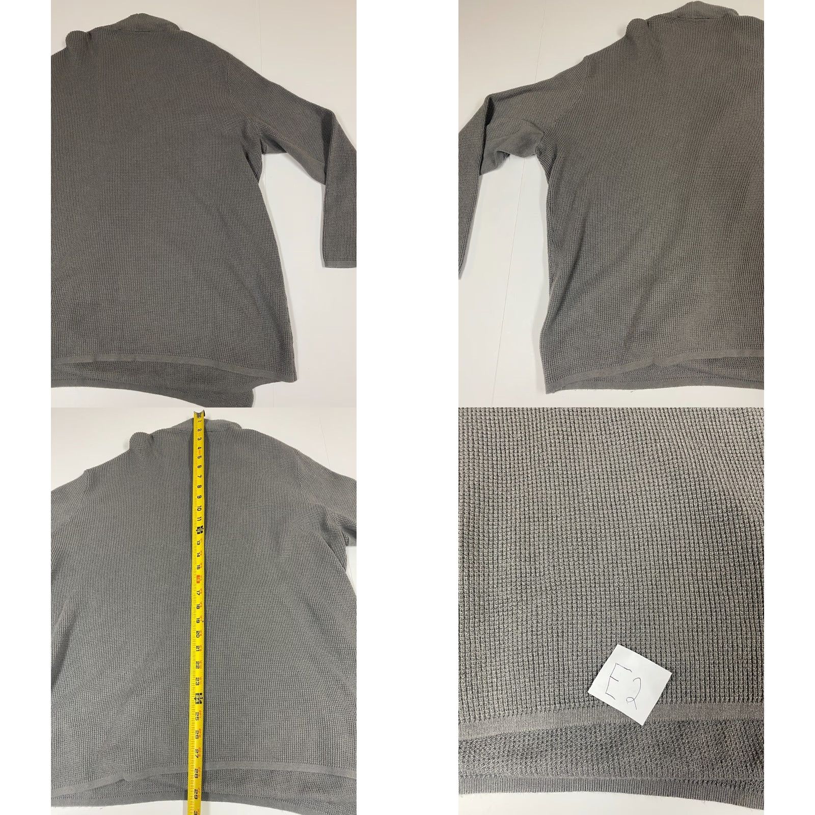 Vintage Ashley Stewart Sweater Cardigan Womens 26 Gray Drape Zip Crew Neck 1/4 Zip Lightweight Cable-Knit Long Sleeve Size 4XL / US 24-26 - 8 Thumbnail