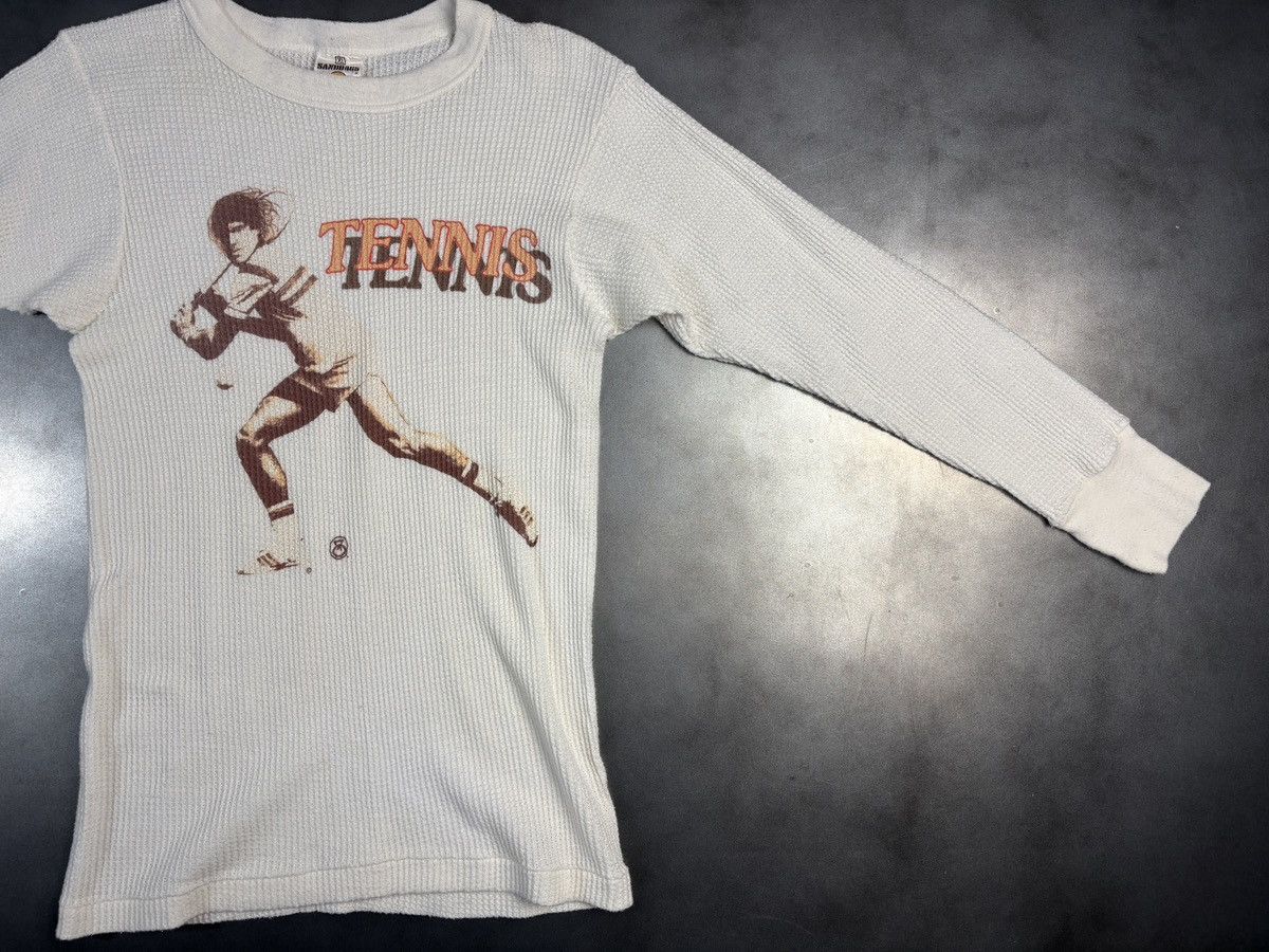 Vintage Vintage Thermal Long Sleeve Waffle Knit ALP Tennis Sandbags Size US S / EU 44-46 / 1 - 14 Thumbnail