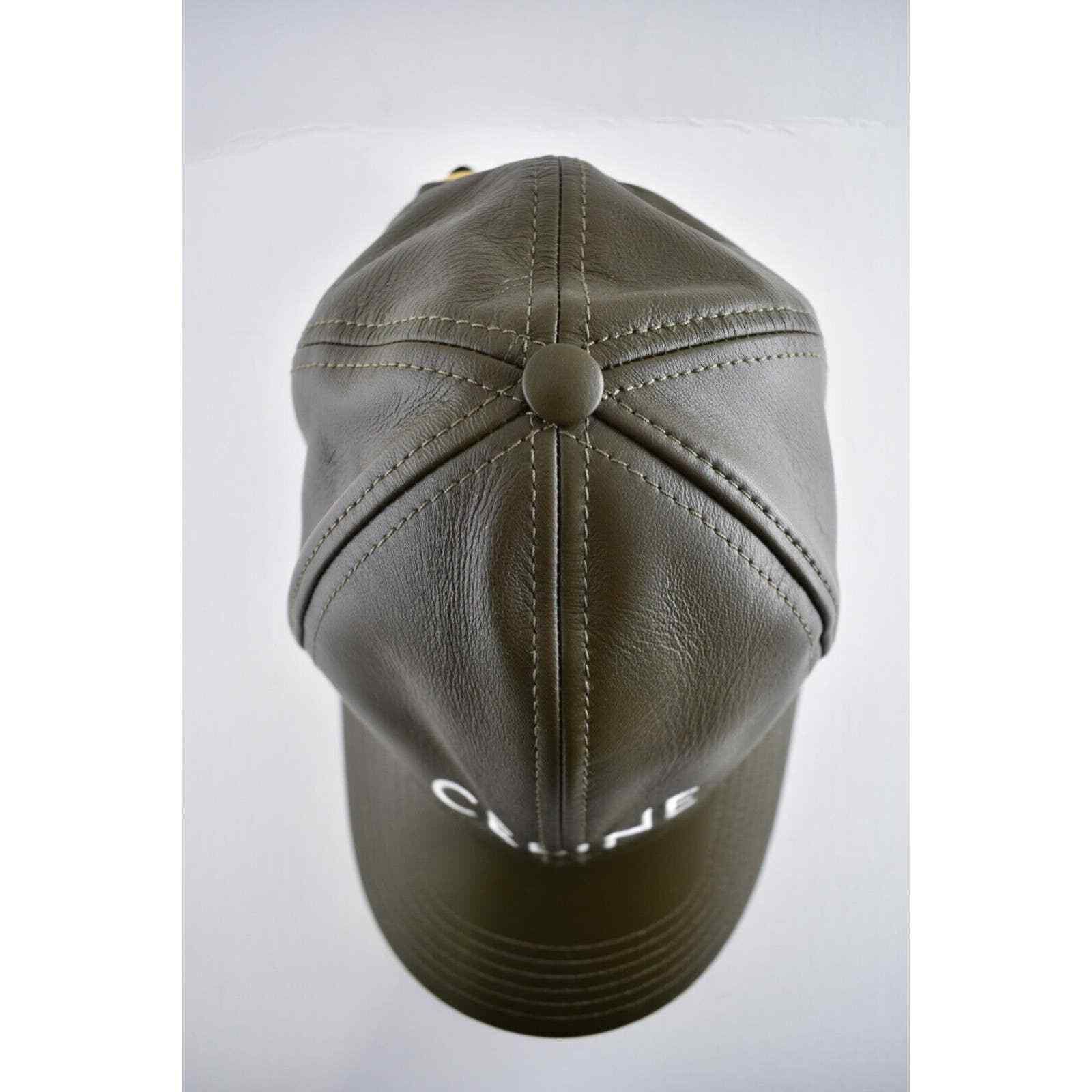 Celine Celine Paris Lamb Leather White Baseball Cap Hat L Large Size ONE SIZE - 4 Thumbnail