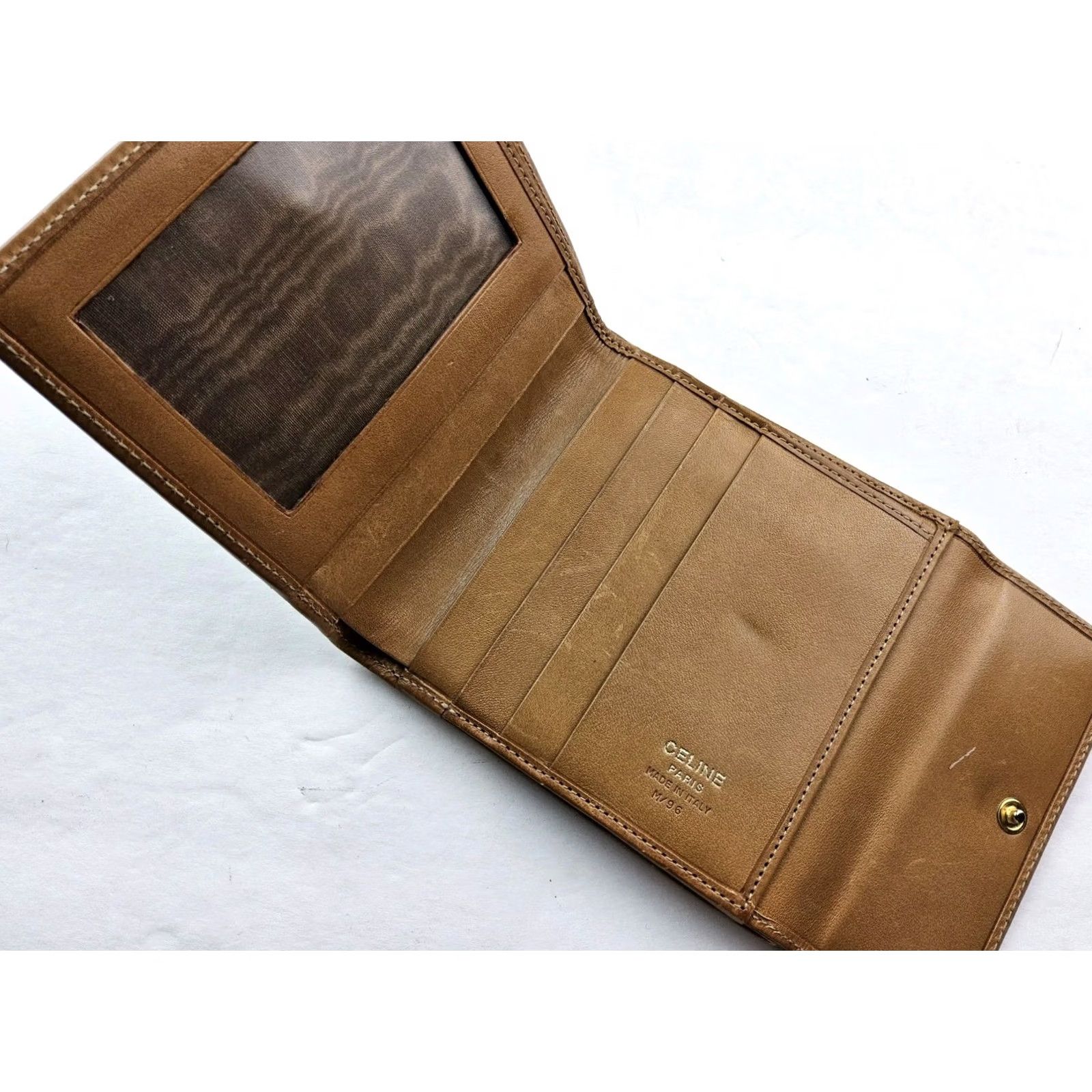 Celine CELINE Wallet Bifold PVC Leather Trim Brown Size ONE SIZE - 4 Thumbnail