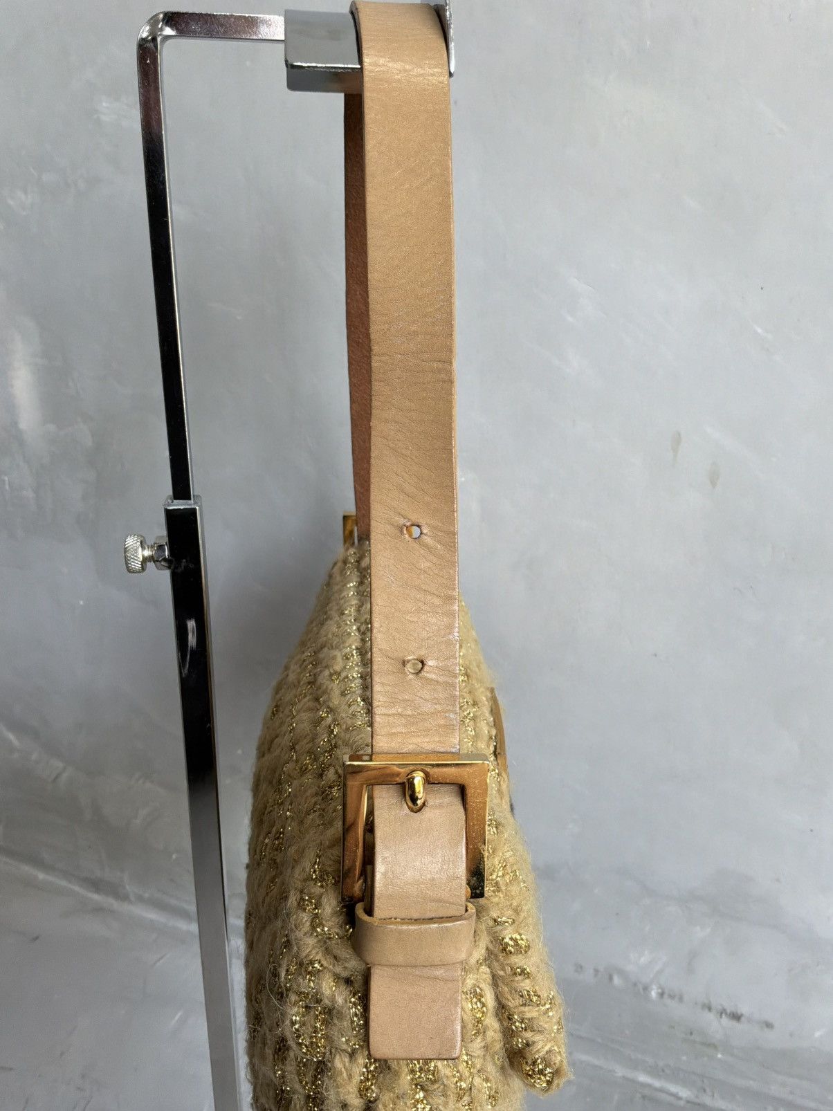 Fendi Fendi - Knit Woven Crochette Ponyhair Baguette Bag Size ONE SIZE - 12 Thumbnail