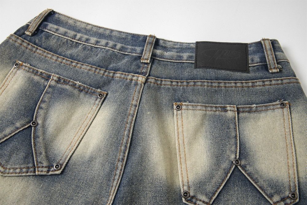 Vintage Men's retro washed loose punk distressed denim shorts Size US 32 / EU 48 - 5 Thumbnail