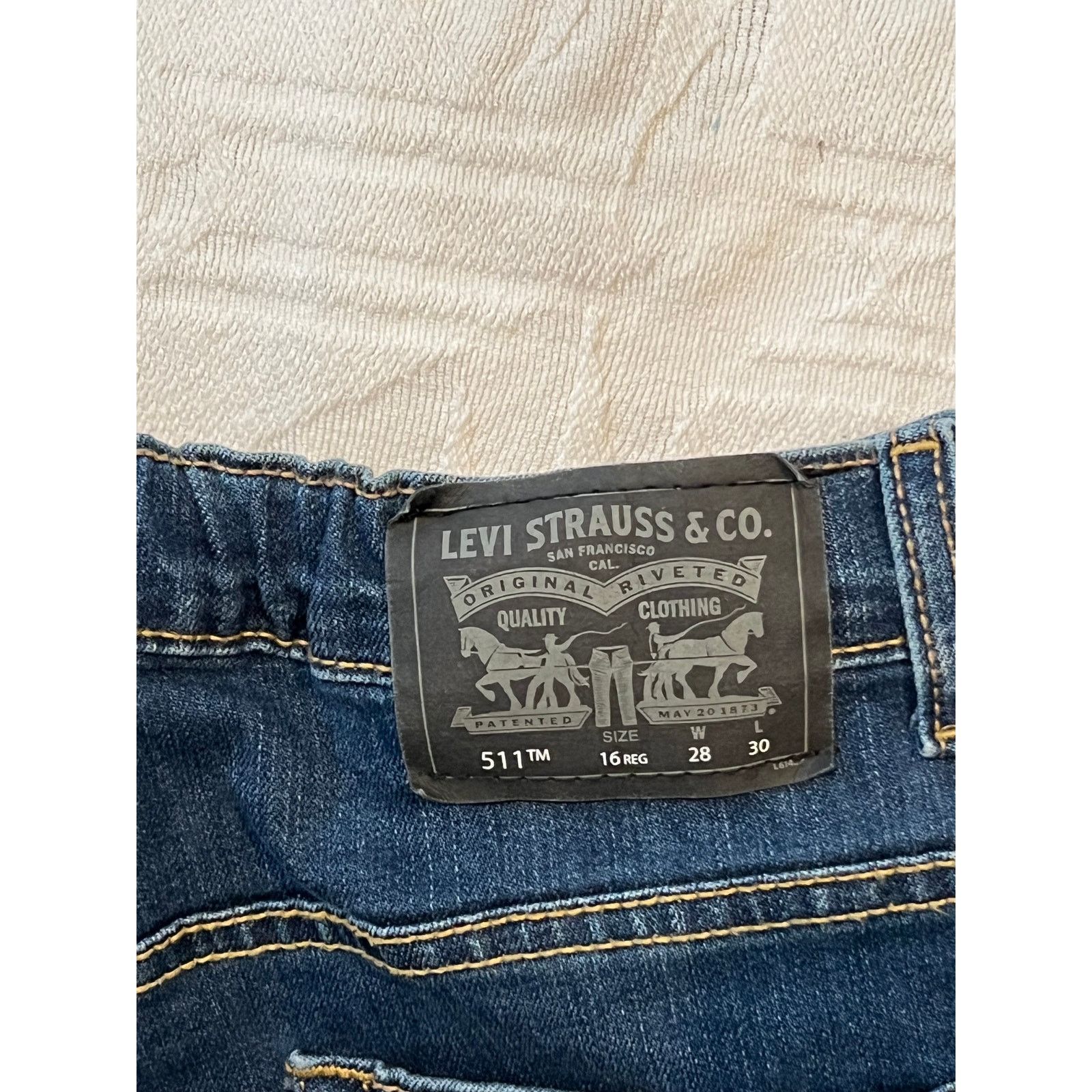 Levi's Levis 511 Straight Cut Blue Jeans Womans 16R 28x30 Size 38" / US 16 / IT 52 - 3 Thumbnail