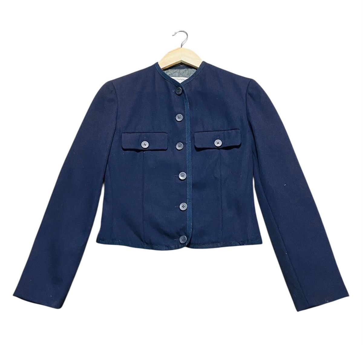 Emporio Armani Vintage 90s Emporio Armani Wool Cropped Jacket Size M / US 6-8 / IT 42-44 - 3 Thumbnail