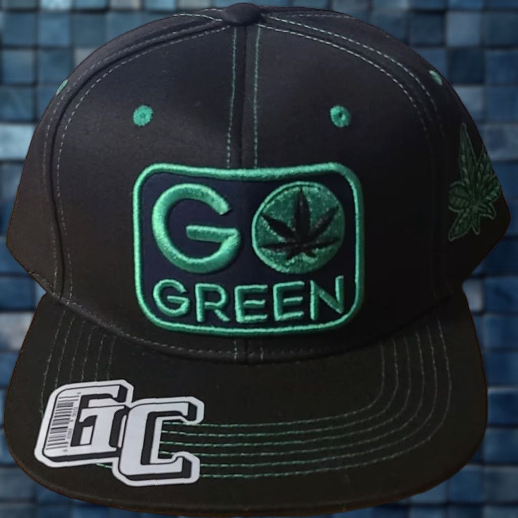 Vintage VINTAGE Marijuana Leaf Cap Men Adjustable Black Cotton Weed Snapback Hat Size ONE SIZE - 1 Thumbnail