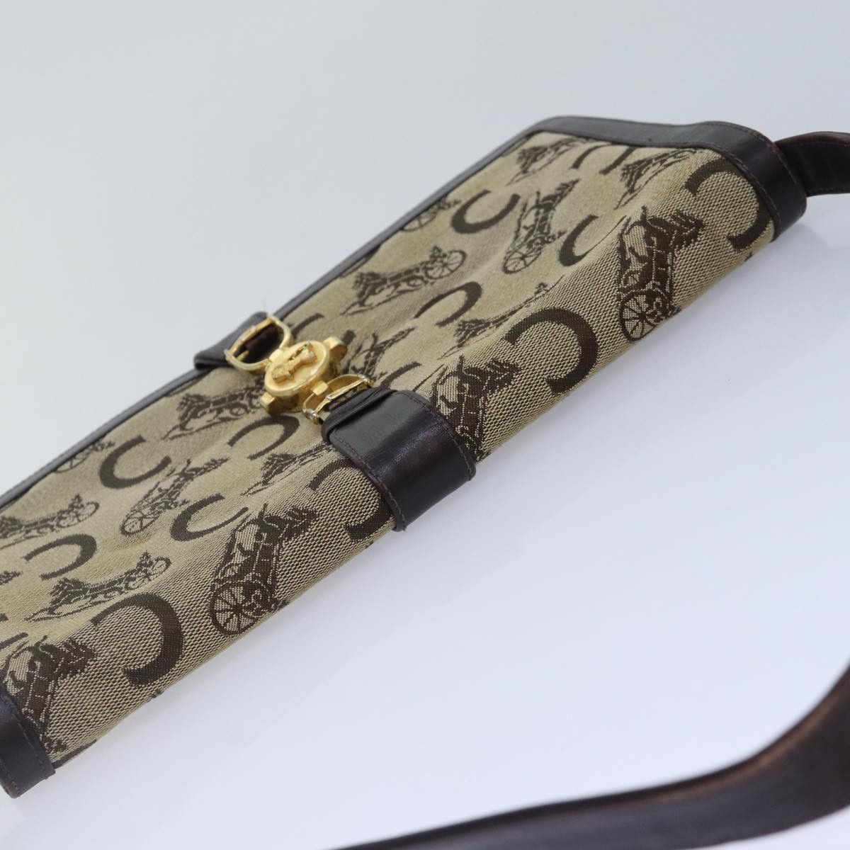 Celine CELINE C Saluki Shoulder Bag Canvas Beige Size ONE SIZE - 6 Thumbnail