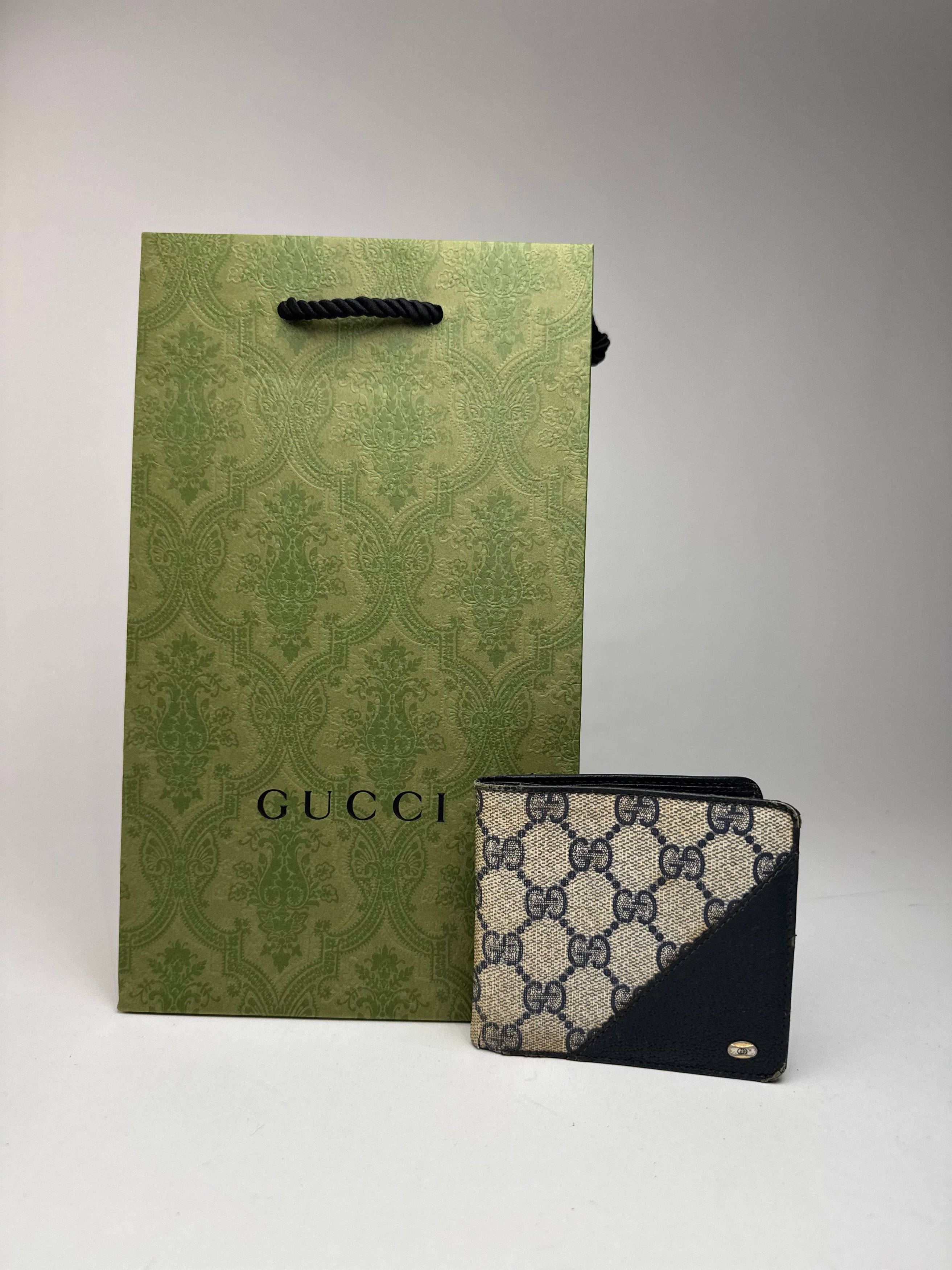 Gucci Vintage Ophidia Monogram Leather wallet navy grey Size ONE SIZE - 1 Thumbnail