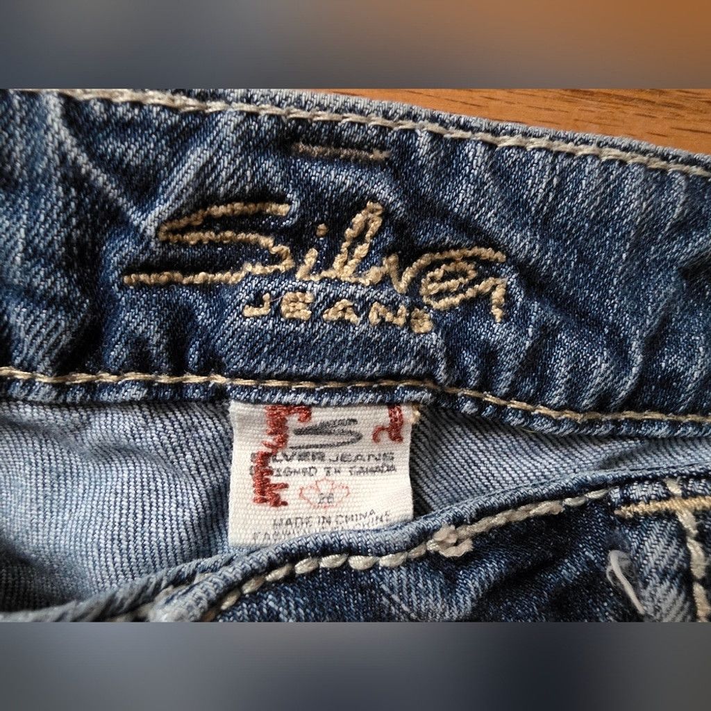 Silver Jeans Co. Silver Jeans Distressed Pioneer Boot Cut Blue Jeans Size 26" / US 2 / IT 38 - 3 Thumbnail