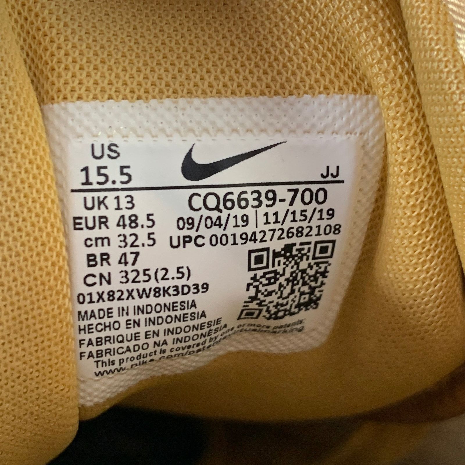 Nike NIKE Size 15.5 Gold Metallic Low Top Sneakers Size US 15 / EU 48 - 8 Thumbnail