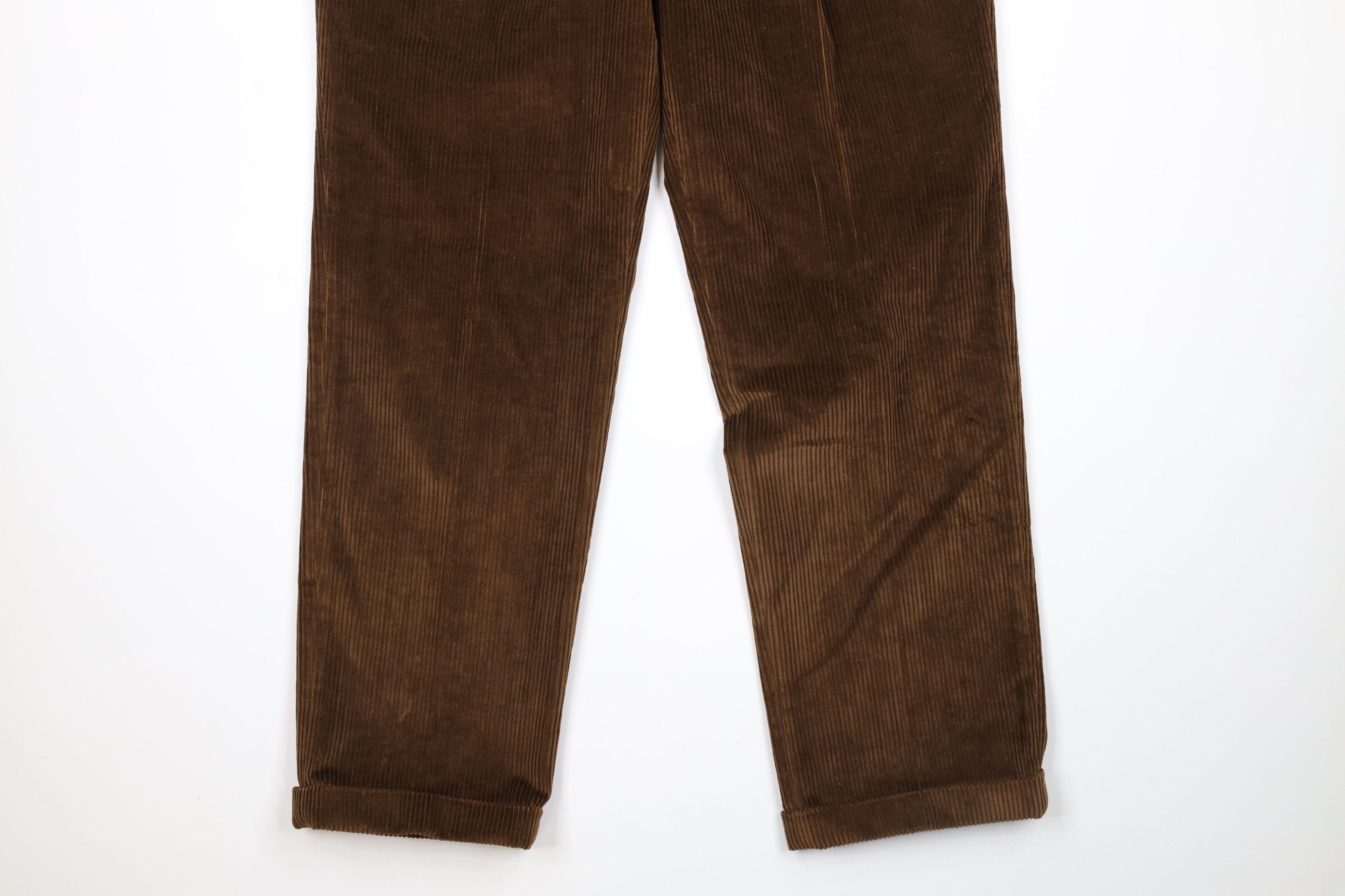 Nautica × Vintage Vintage 90s Nautica Pleated Wide Leg Cuffed Corduroy Pants Size US 34 / EU 50 - 4 Thumbnail
