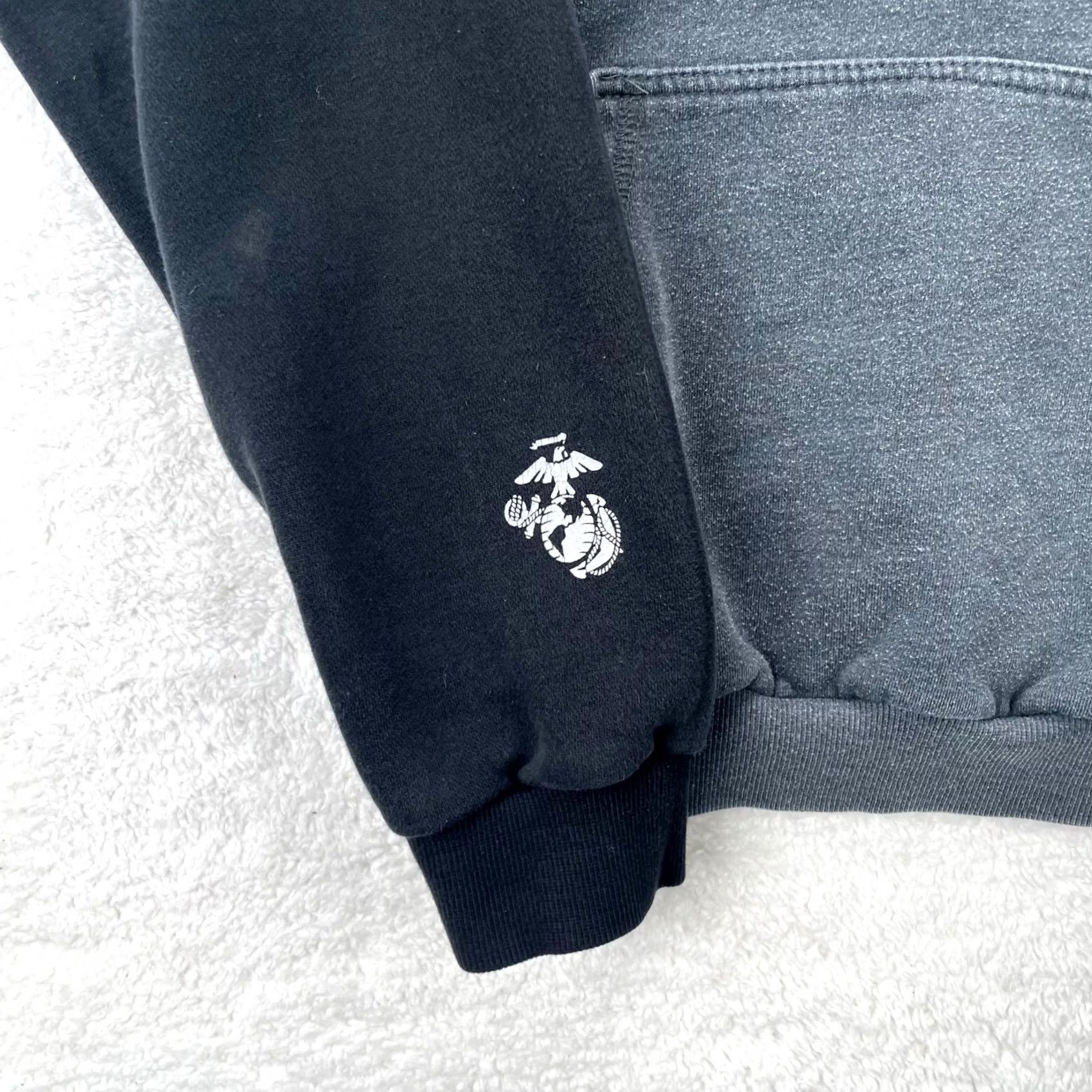 Vintage VINTAGE Semper Fi Hoodie Mens M Gray USA USMC Pullover Hooded Fleece Lined Logo Graphic Print Collegiate Patriotic 90s Marines Size US M / EU 48-50 / 2 - 2 Thumbnail