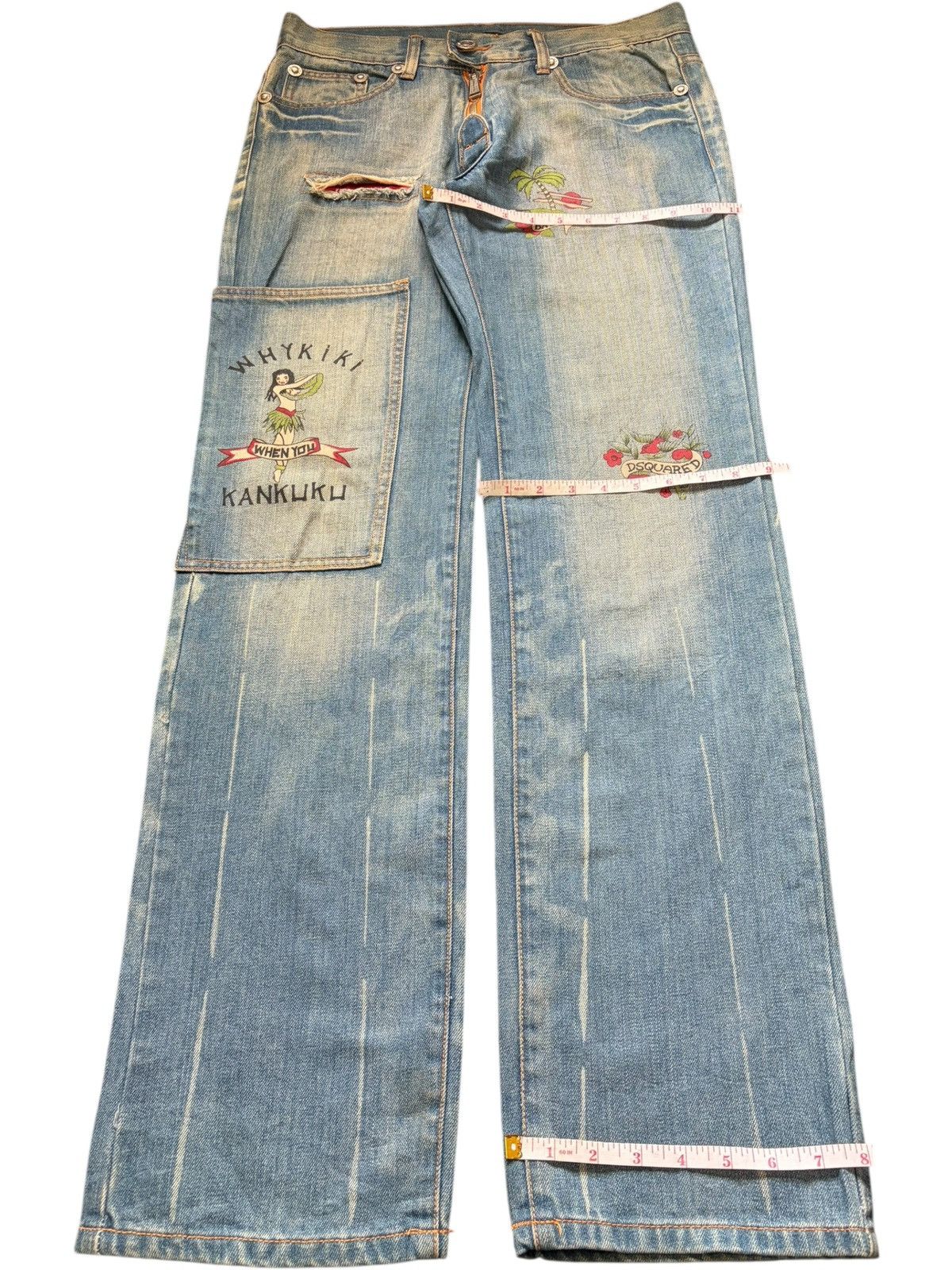 Dsquared2 Vintage Dsquared Limited Design Cargo Distress Loose Jeans Size 32" / US 10 / IT 46 - 7 Thumbnail