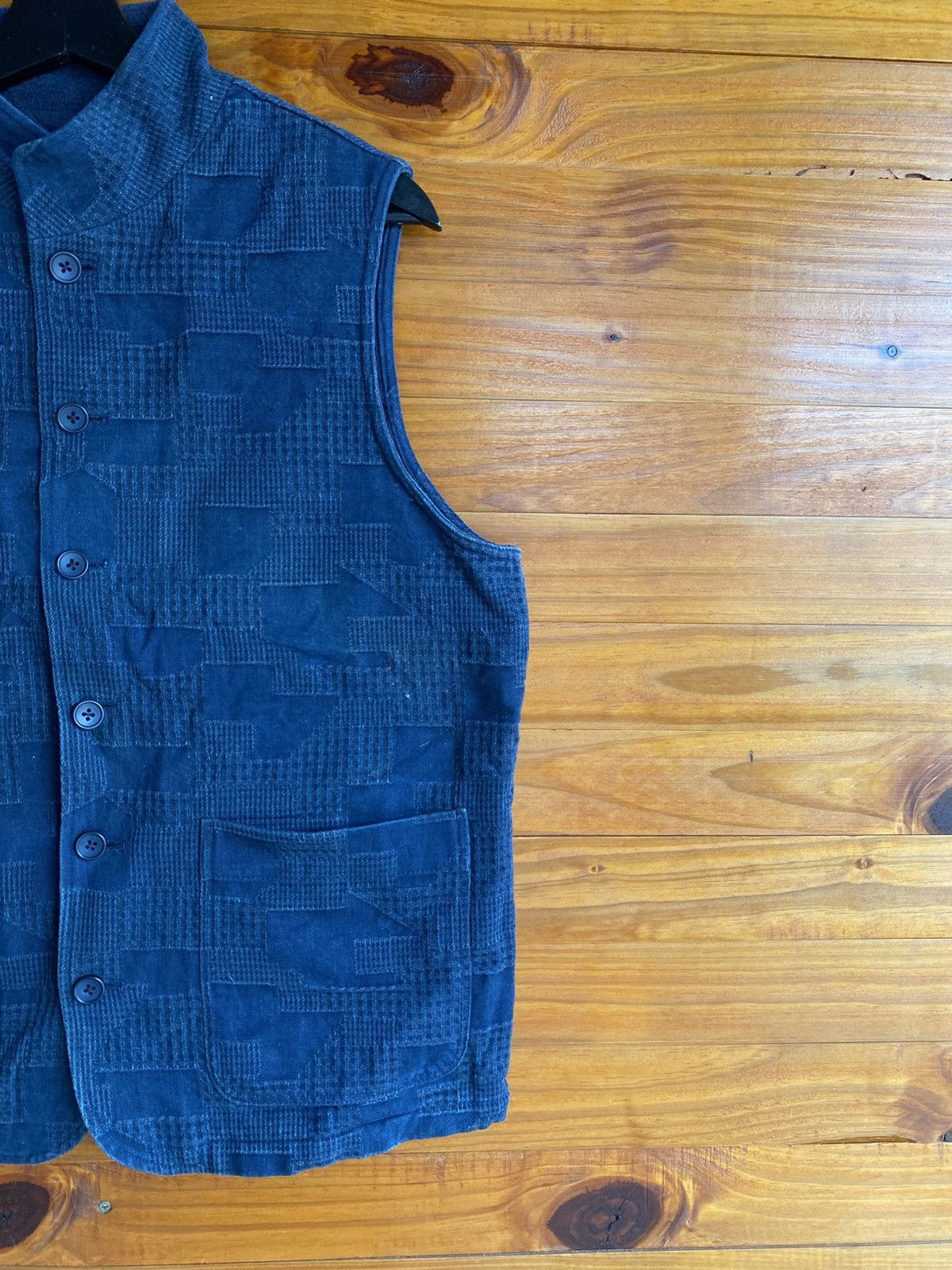 Japanese Brand Vintage Eddy Indigo Patchwork Vest – Japanese Made Size US M / EU 48-50 / 2 - 7 Thumbnail